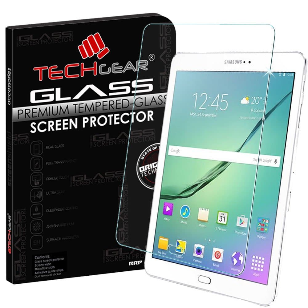 TECHGEAR GLASS Edition fits Samsung Galaxy Tab S2 9.7 Inch (SM-T810 / SM-T815) - Genuine Tempered Glass Screen Protector Guard Cover