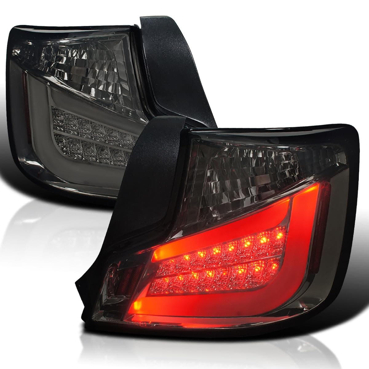 Spec-D Tuning Smoke Lens LED Bar Tail Lights Compatible with 2011-2013 Scion tC Models With Production Date Before May 2013 Only, Left + Right Pair Assembly