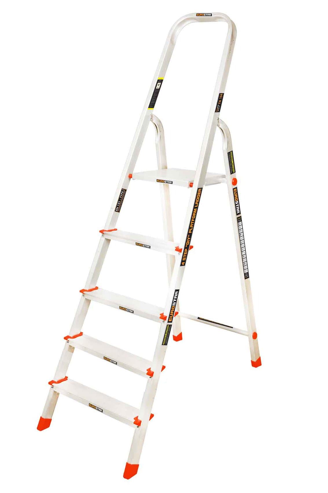 Eurostar 105 Aluminium 4 Step with Platform Ladder (Silver)