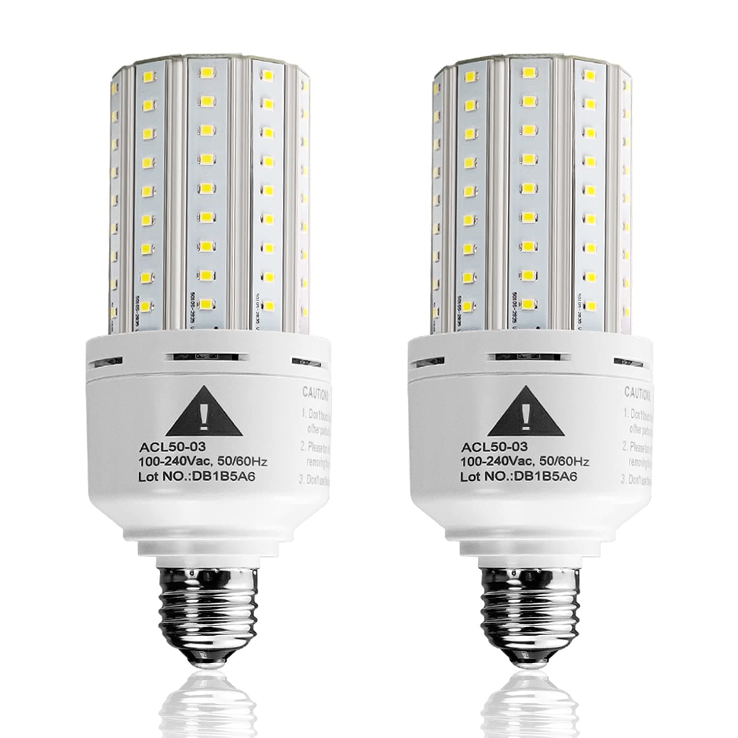 ZP 2-Pack Led Light Bulb 400W Equivalent 6250 Lumen 5000k Cool Daylight White E26/E27 Medium Base 50W Led Corn Light for Outdoor Indoor Lamp Area Garage Warehouse Workshop Street Backyard New Upgrade