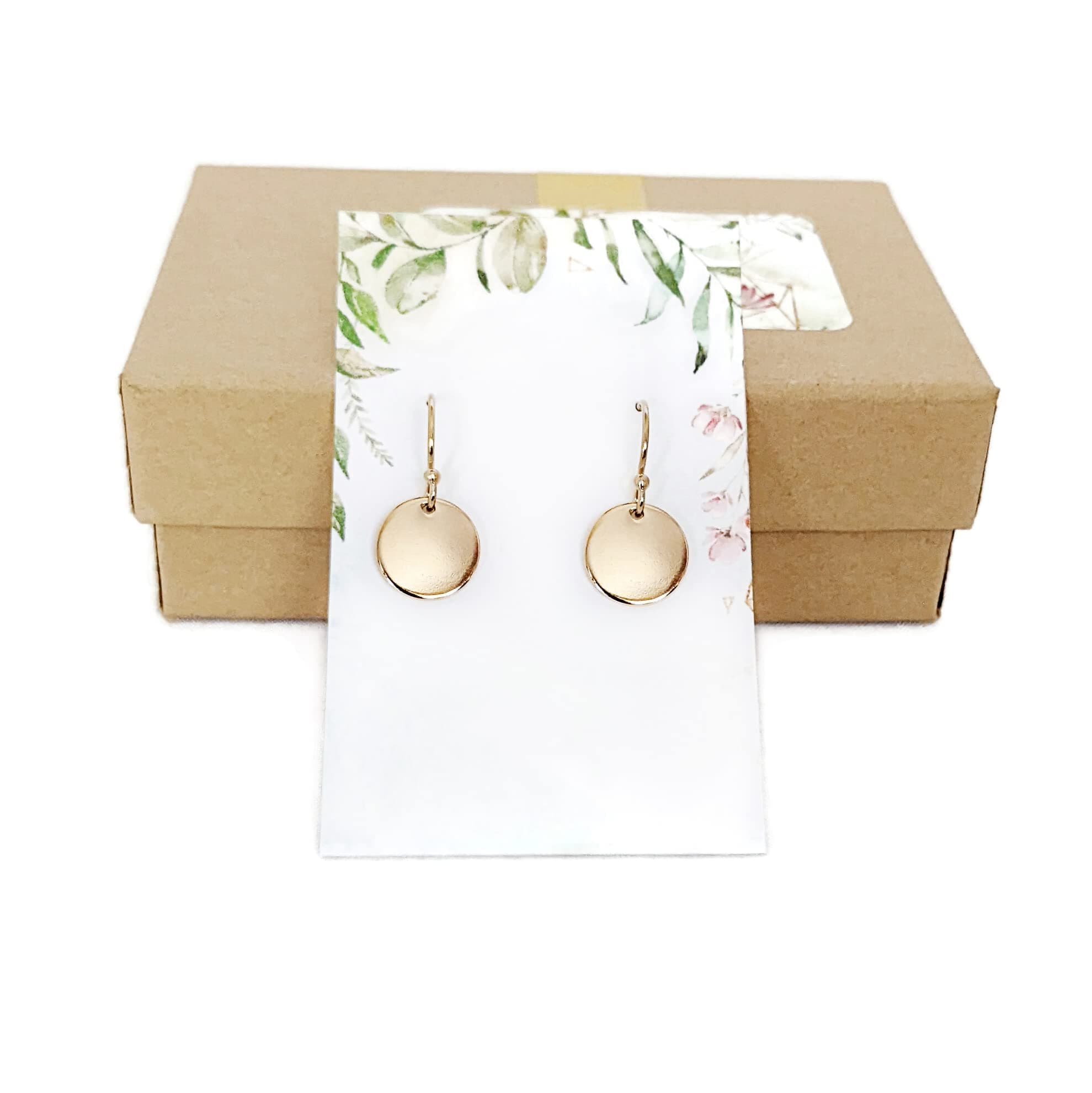 Simple Smooth 14k Gold Filled TINY Disc Earrings - Shiny Finish, Dainty Minimalist Earrings