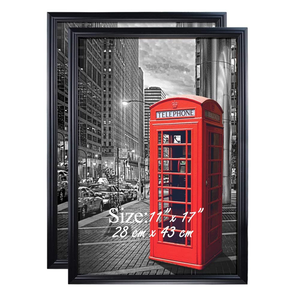 PETAFLOP Poster Frame 17x11 Black 11 x 17 Frames, Pack of 2