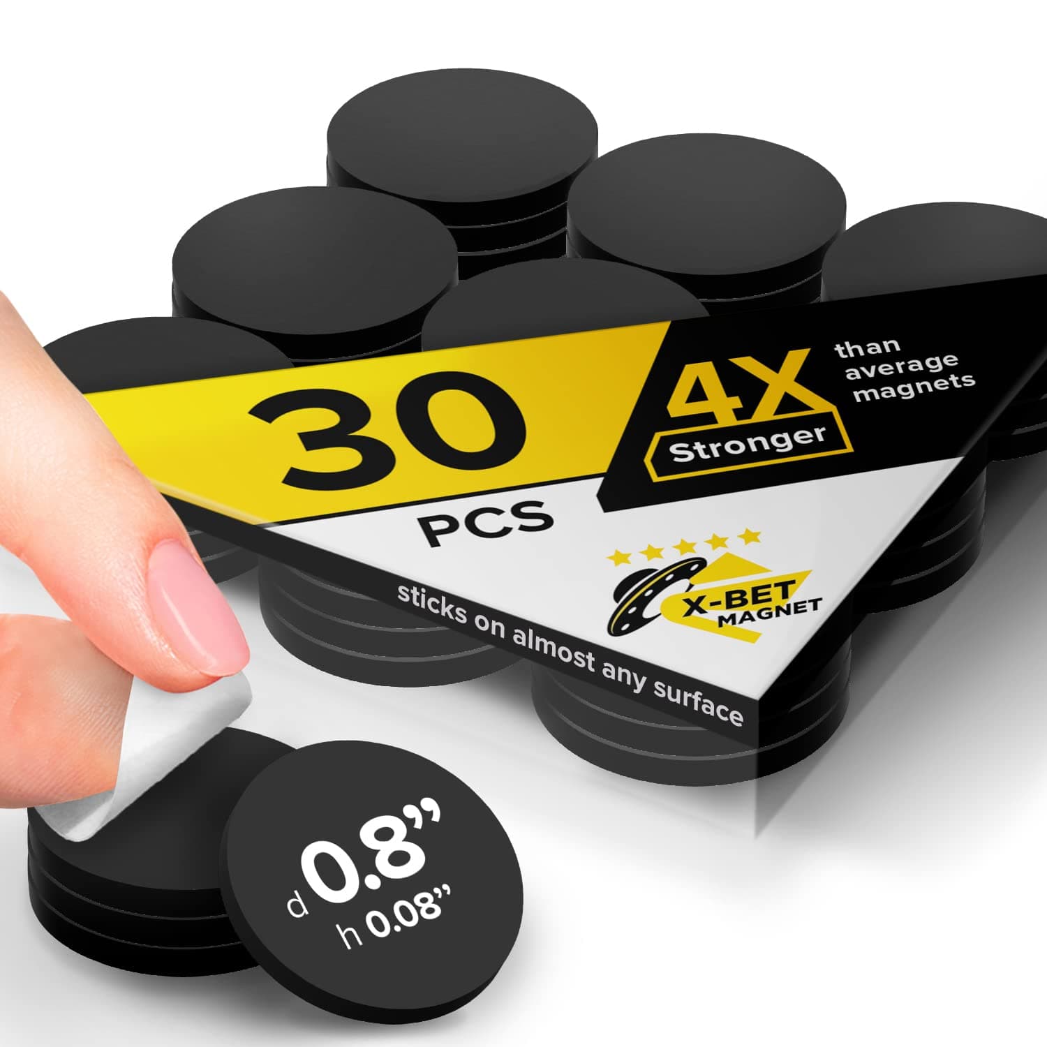 X-bet MAGNET ic Dots - Self Adhesive Dots (0.8" x 0.8") - Peel & Stick ic Circles - Industrial Flexible Sticky s - Sheets is Alternative to ic Squares, Stickers, Strip and Tape