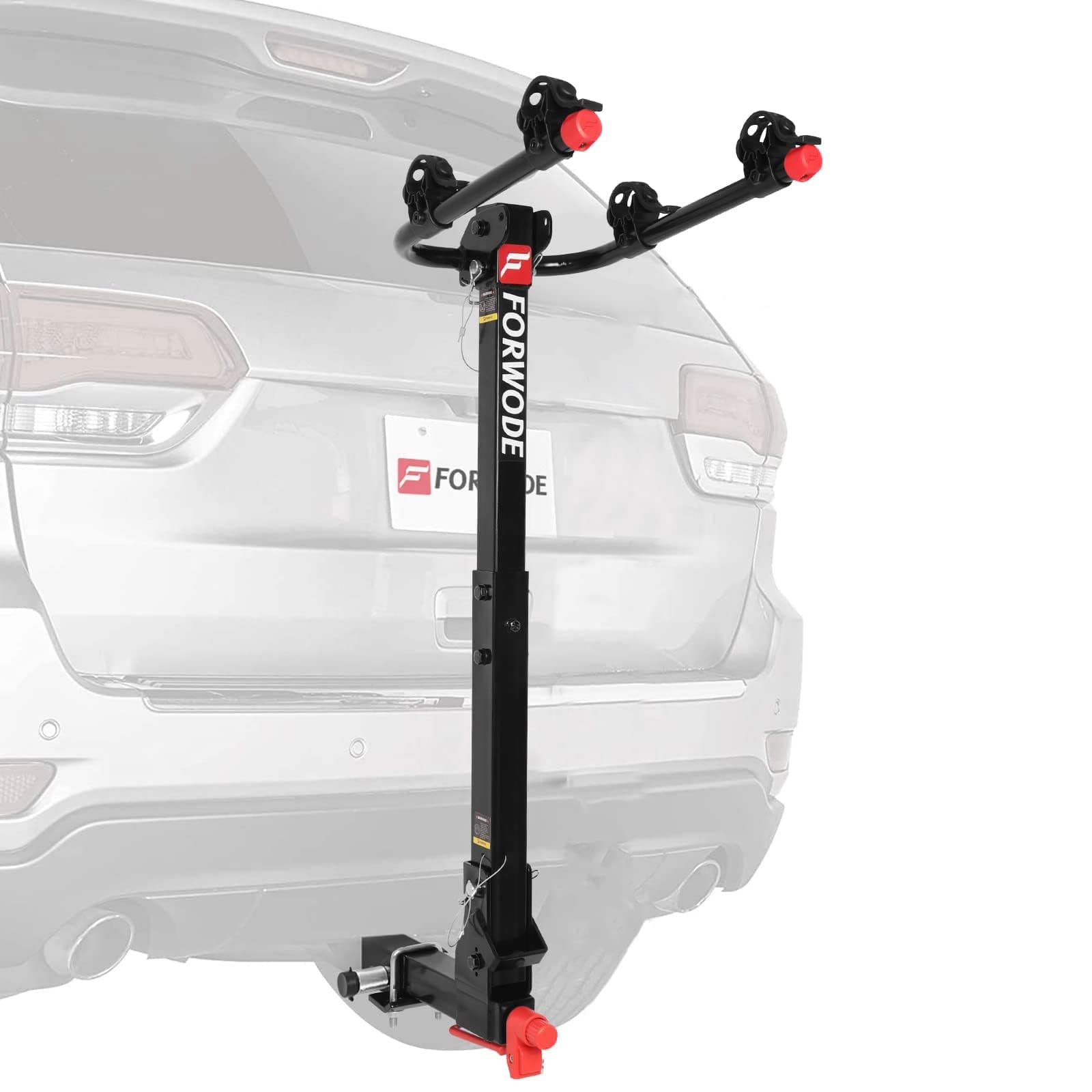 Forwode 2 Bike Hitch Mount Rack, Tiltable Foldable Bicycle Carrier Wobble Free Locking Hitch Quick Release 2-Inch Receiver Black (B-Standard pro Version, 2Bike)
