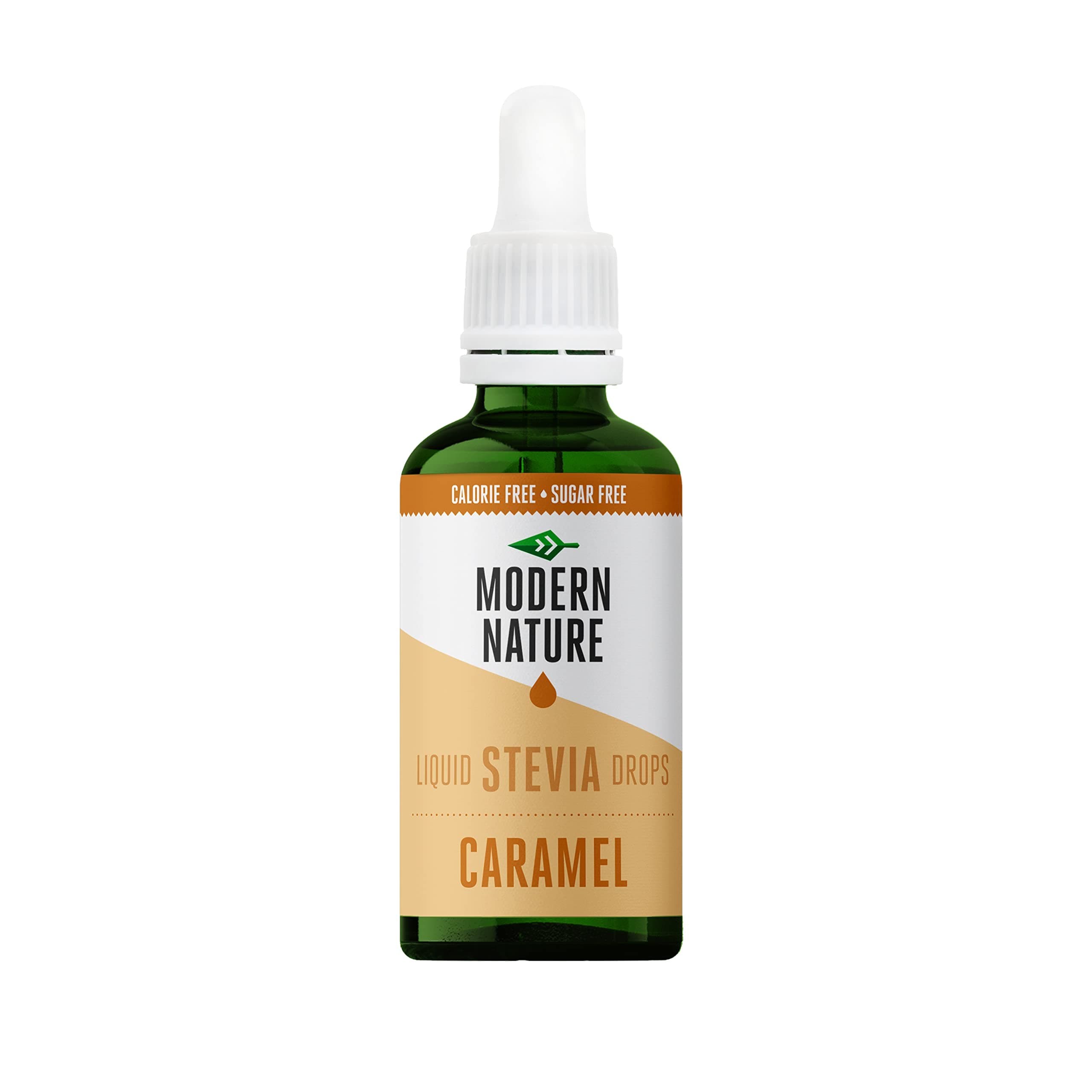 Modern Nature Caramel Flavour Drops | Sugar Free Coffee Syrup, Liquid Stevia Sweetener, Zero Calorie, Natural Sweetner Flavor Drops | Perfect for Coffee, Protein Shakes, Baking & Drinks – 50ml