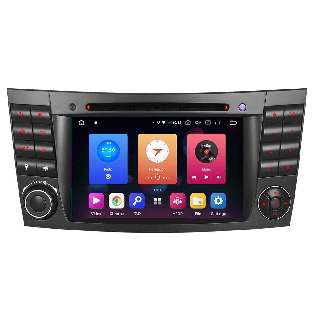 IAUCH Car Stereo Head Unit Android 9.0 for Mercedes Benz W211 W219 W463 E G CLS Class Support Sat Nav Mirror Link DVD SWC OBD RDS WIFI 4G 7 inch Touch Screen (Black)