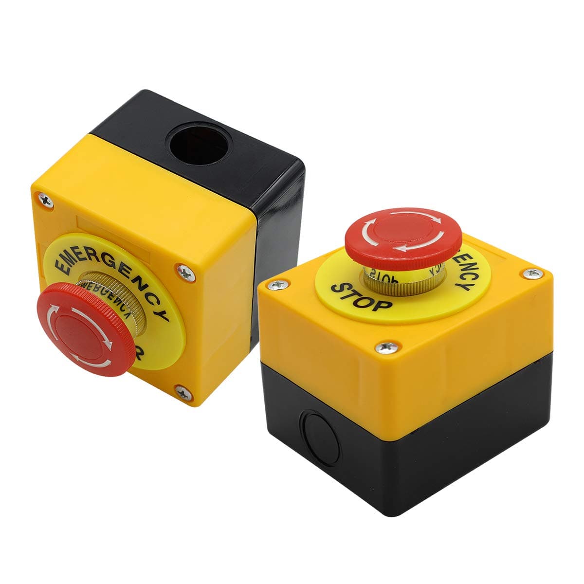 Push Button Station, 660V 10A 2 Position 1NO 1NC Momentary Emergency Stop Push Button Switch 40mm Red Mushroom Cap 2PCS