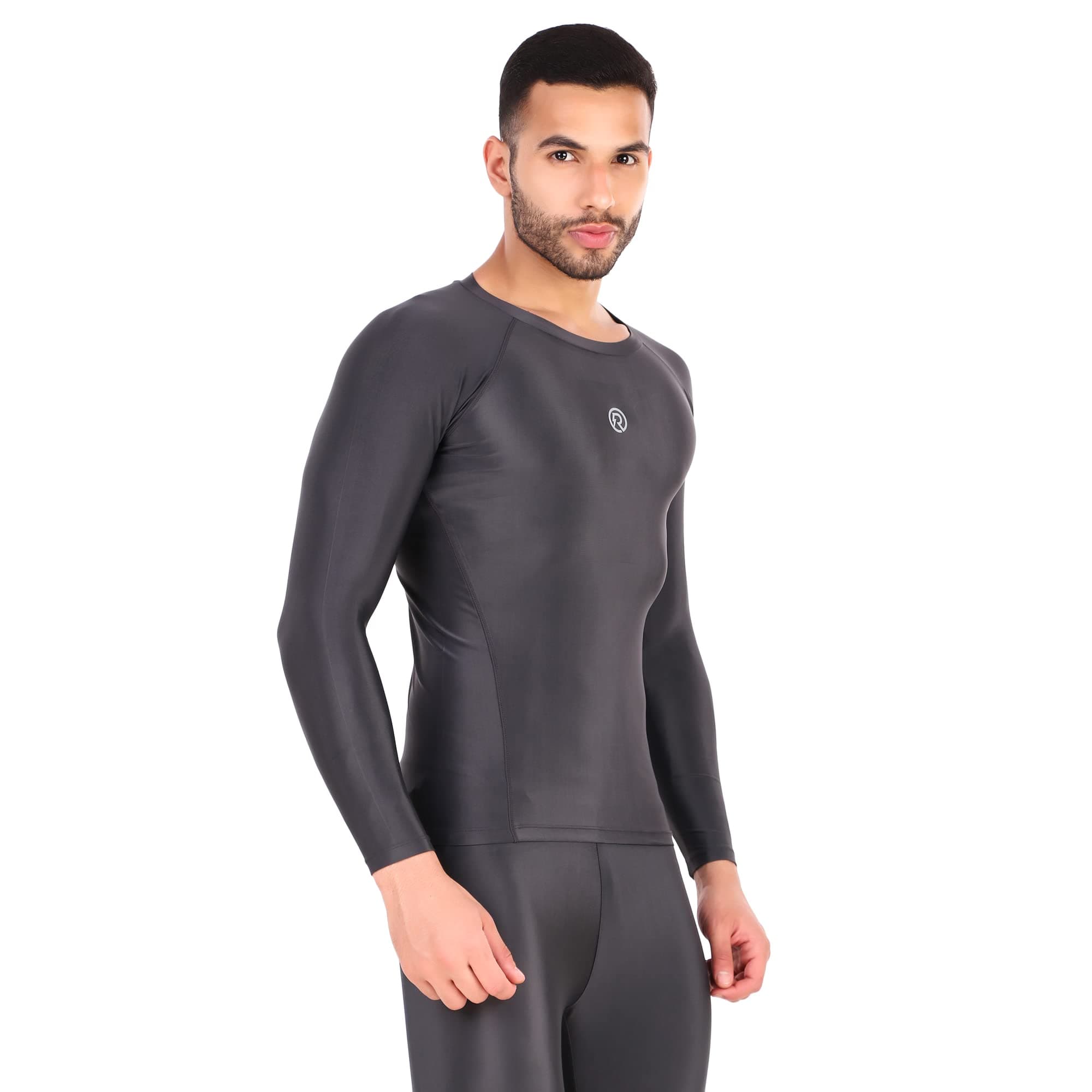 Recharge Men Polyester Compression Full Sleeves Tshirt