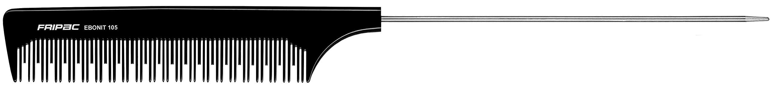 Fripac Ebonite Number 105 Backcomb Tail Comb, 24 cm