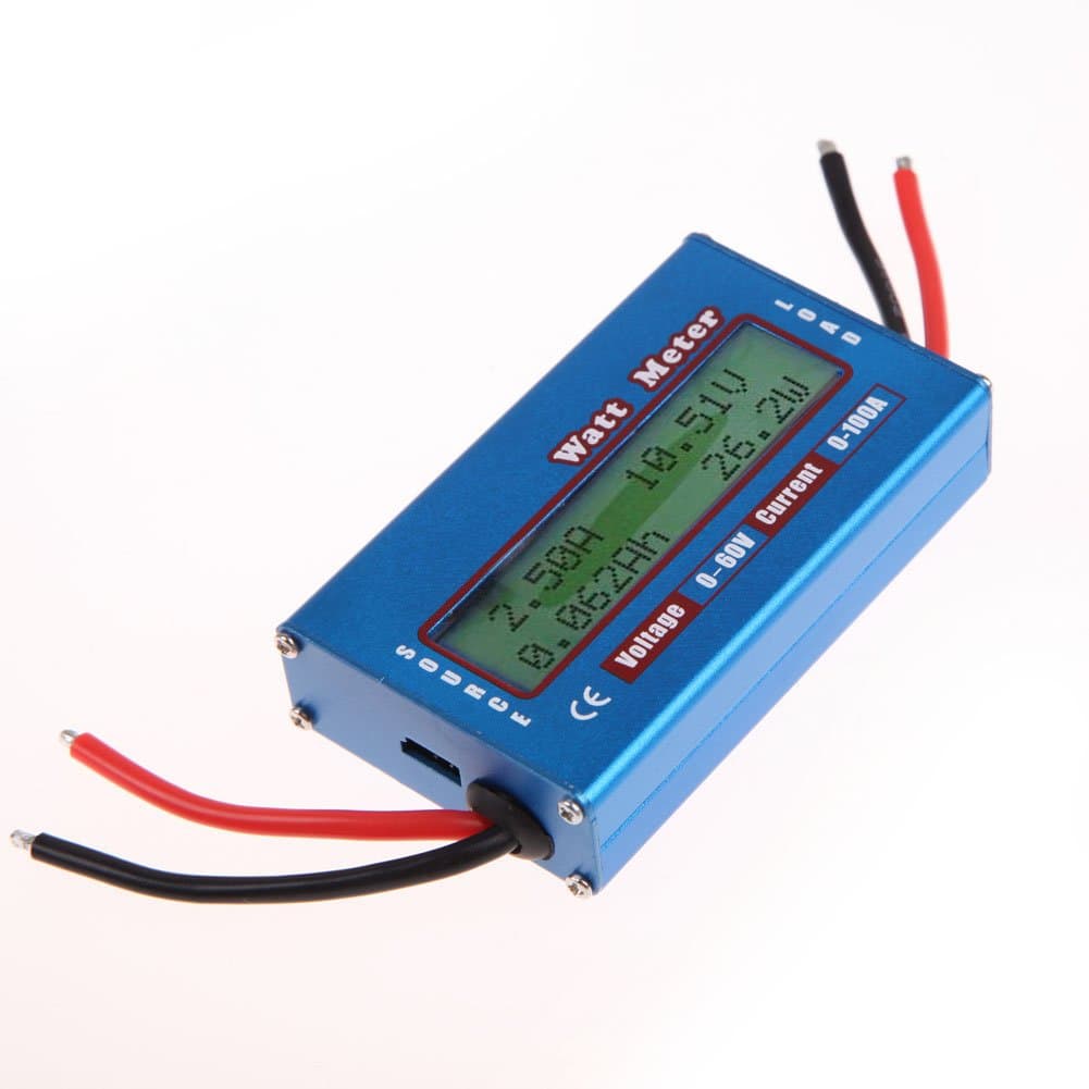 YouN Simple DC Power Analyser Watt Volt Amp Meter 12V 24V Solar Wind Analyzer