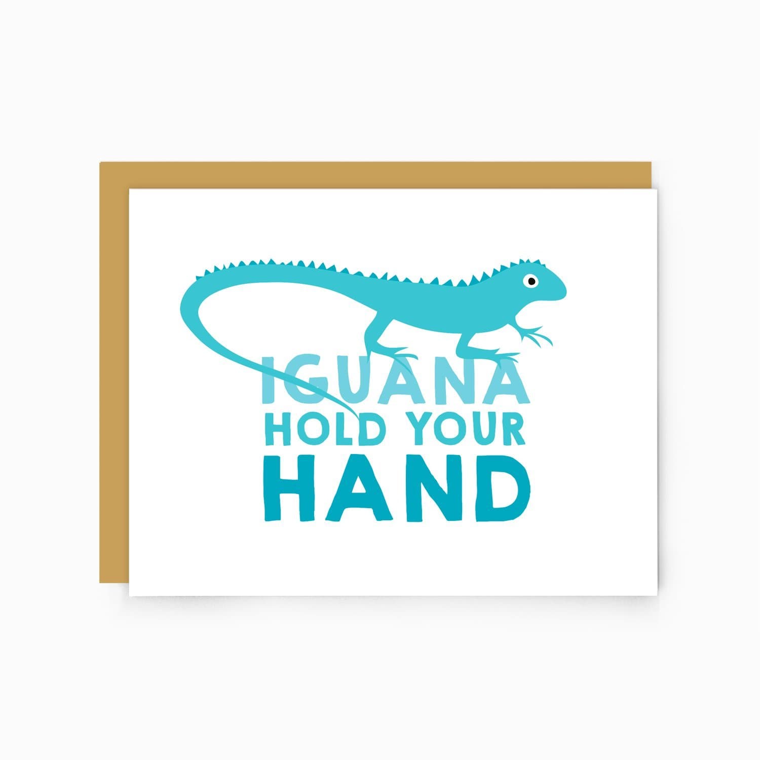 Iguana Hold Your Hand - Romantic Greeting Card