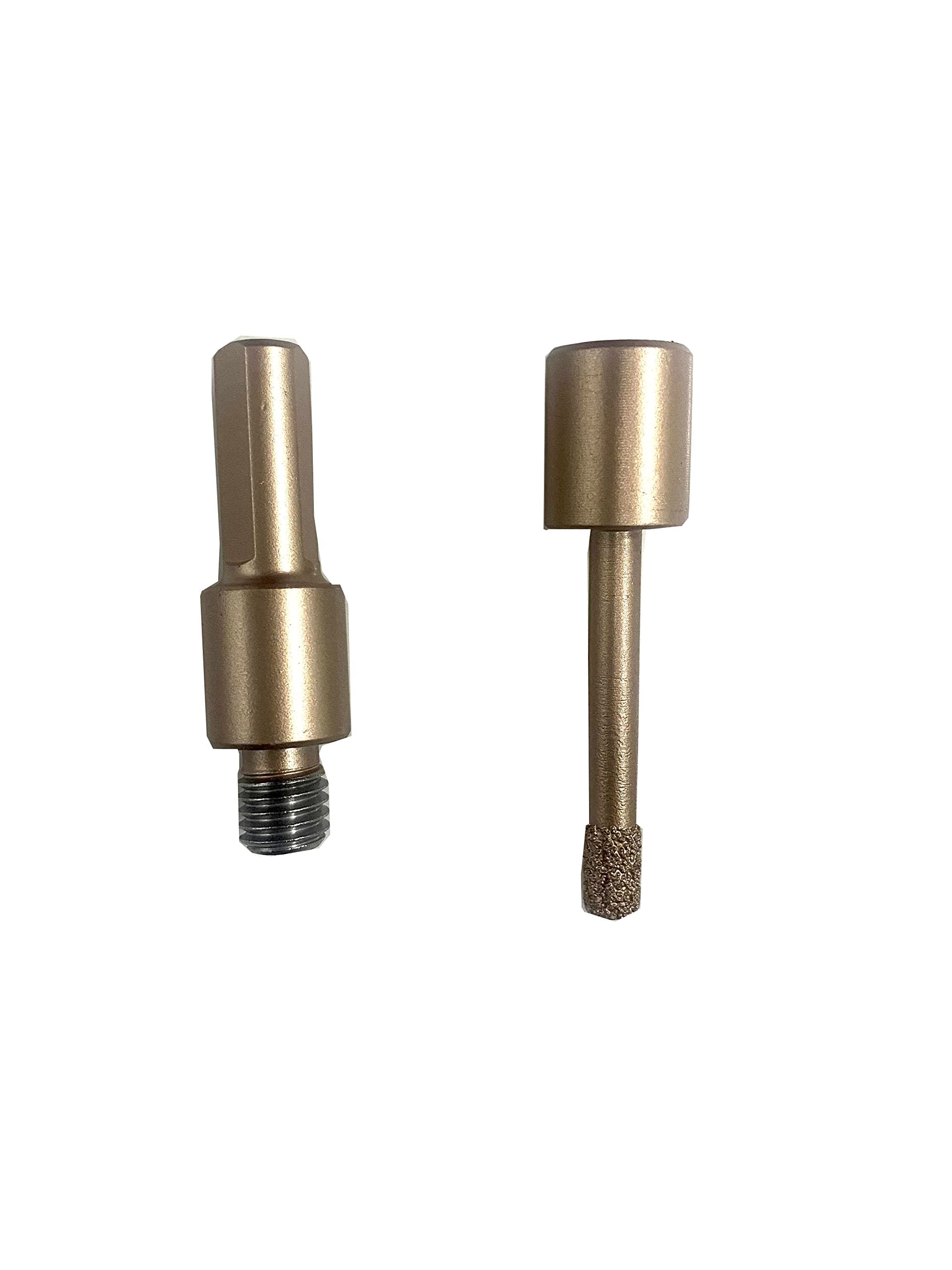 Jon Bhandari Tools 6.5mm (1/4 Inch) 2-in-1 Diamond Core Drill Bit with Adapter – Vacuum Brazed Hole Saw Cutter for Marble, Granite, Tile, Concrete, Stone, Brick – Wet & Dry Drilling for Power Tools