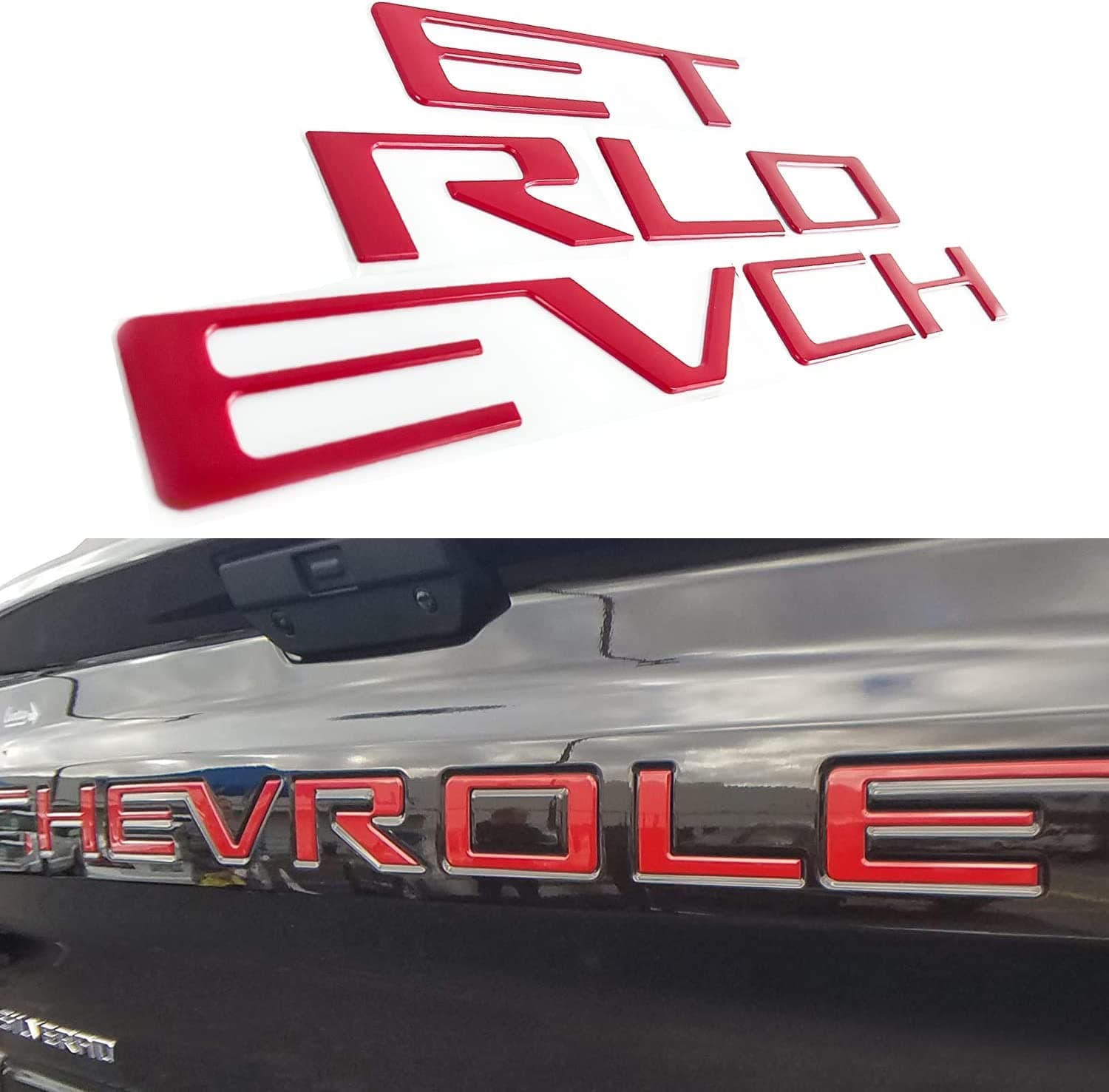 Tailgate Insert Letters Compatible with 2019 2020 2021 2022 2023 3D Emblems with Strong 3-M Adhesive Red, xflhong2