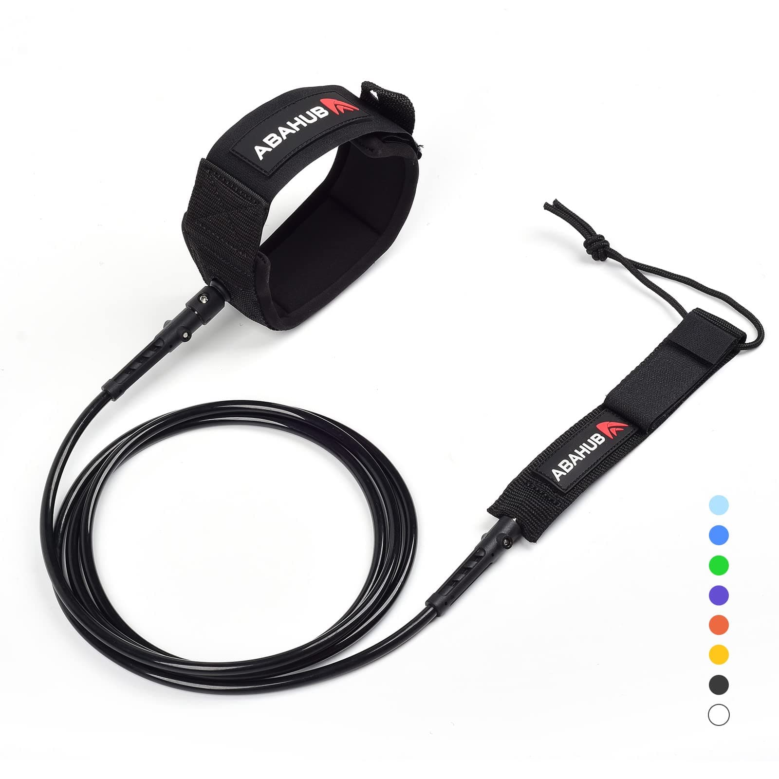 Abahub Premium Surfboard Leash, 6/7/8/9/10 ft, Straight Surf Board Leashes, 6/7mm Legrope Strap for Shortboard, Longboard