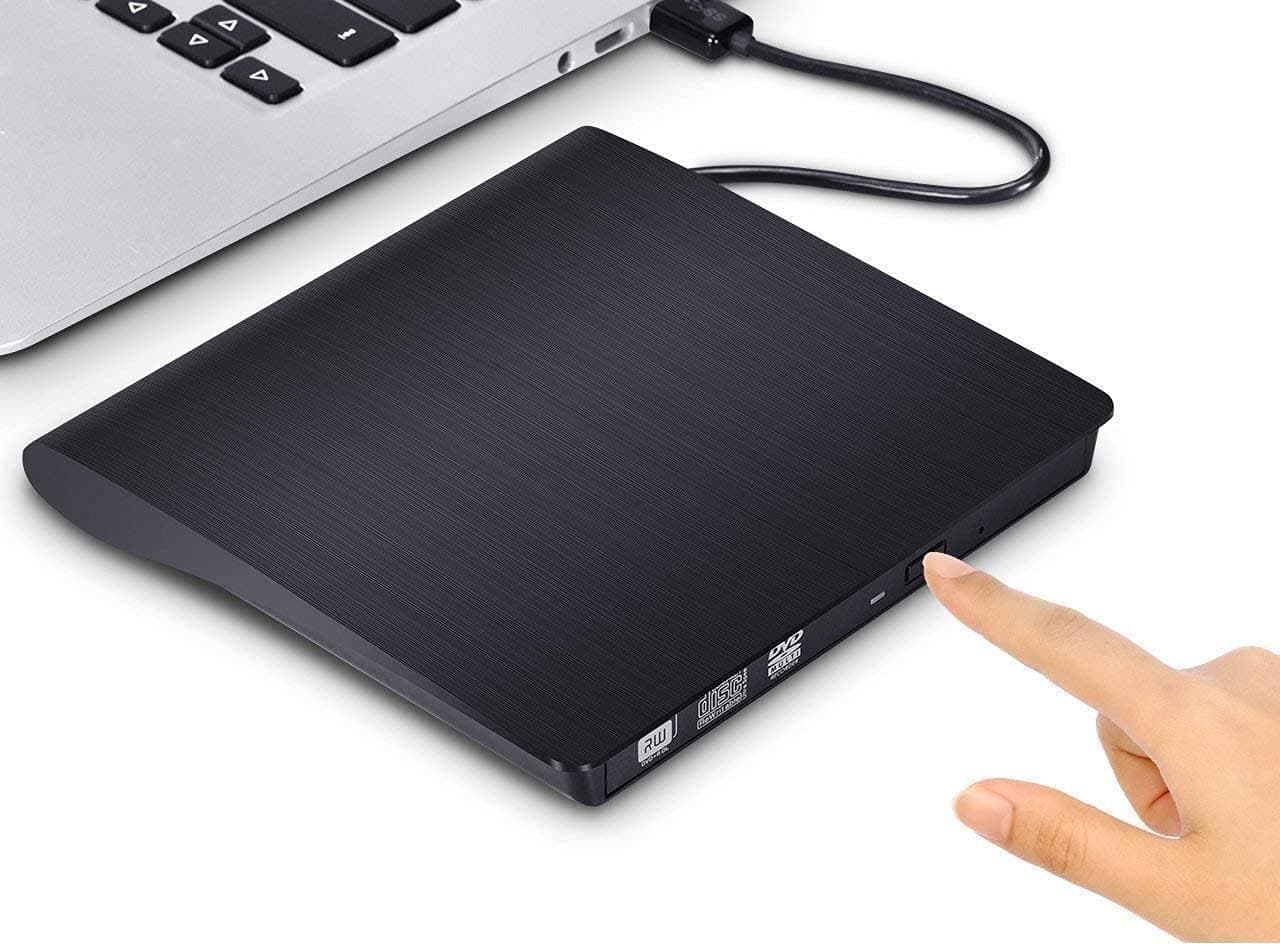 rts External Drive USB 3.0 Portable CD DVD RW Optical Drive Burner Writer for Windows10/8/7 Laptop Desktop PC (Black)