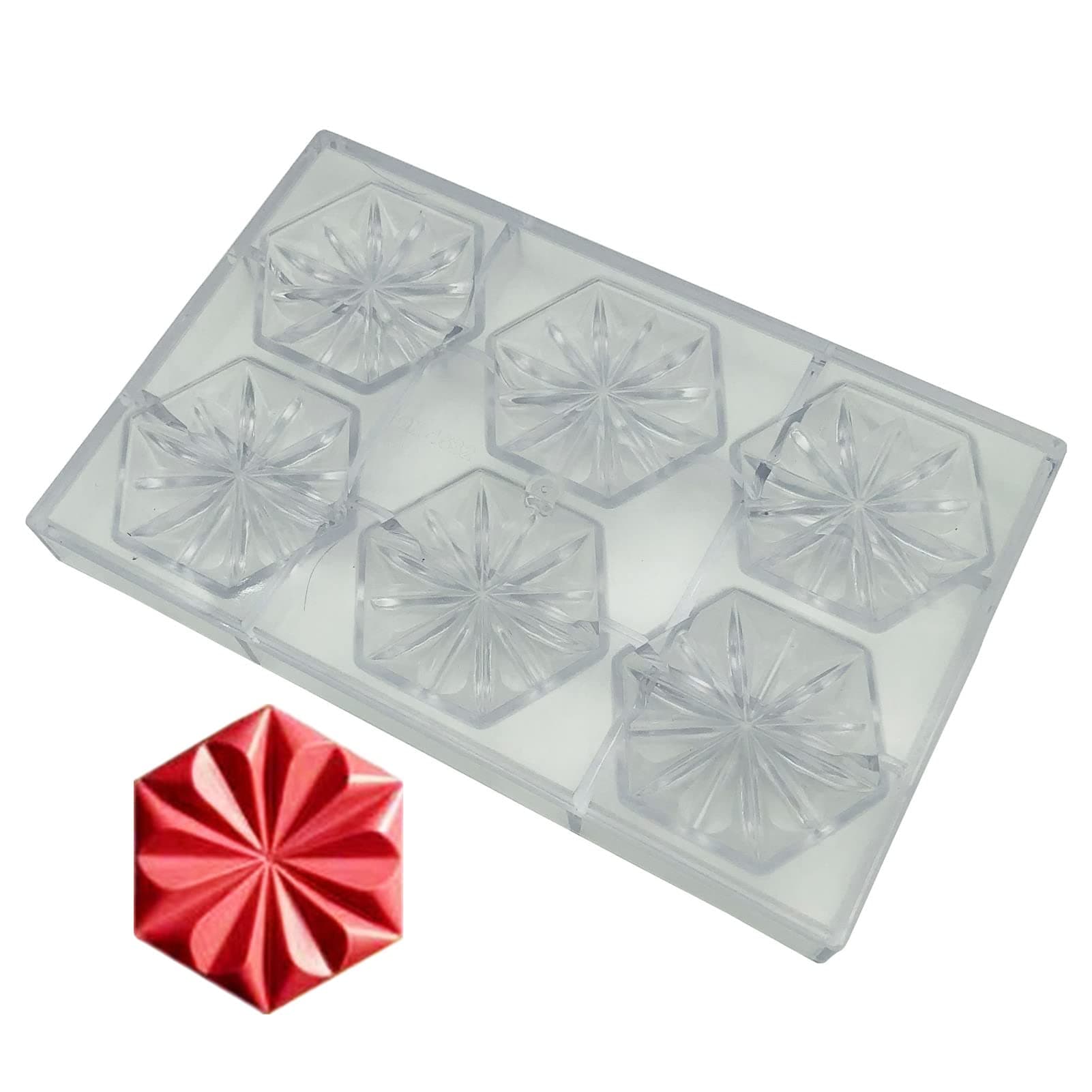Hexagon Flower Chocolate Mold Polycarbonate Chocolate DIY Moulds