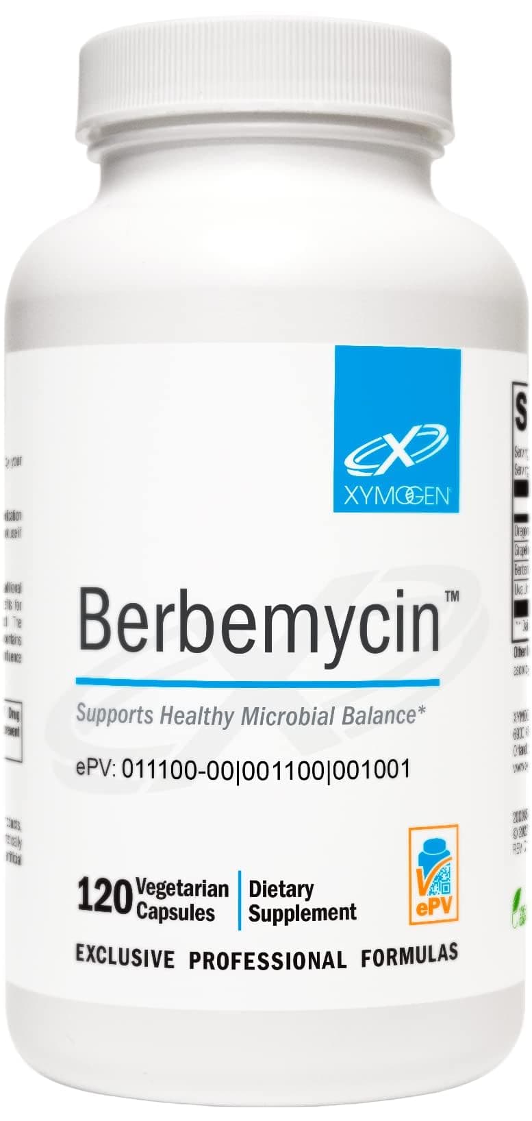 XYMOGEN Berbemycin - Berberine, Grape Root & Grapefruit Extract - Supports Healthy Microbial Balance & GI Health - Concentrated Berberine - Vegan, Gluten-Free & Dairy Free - 120 Capsules