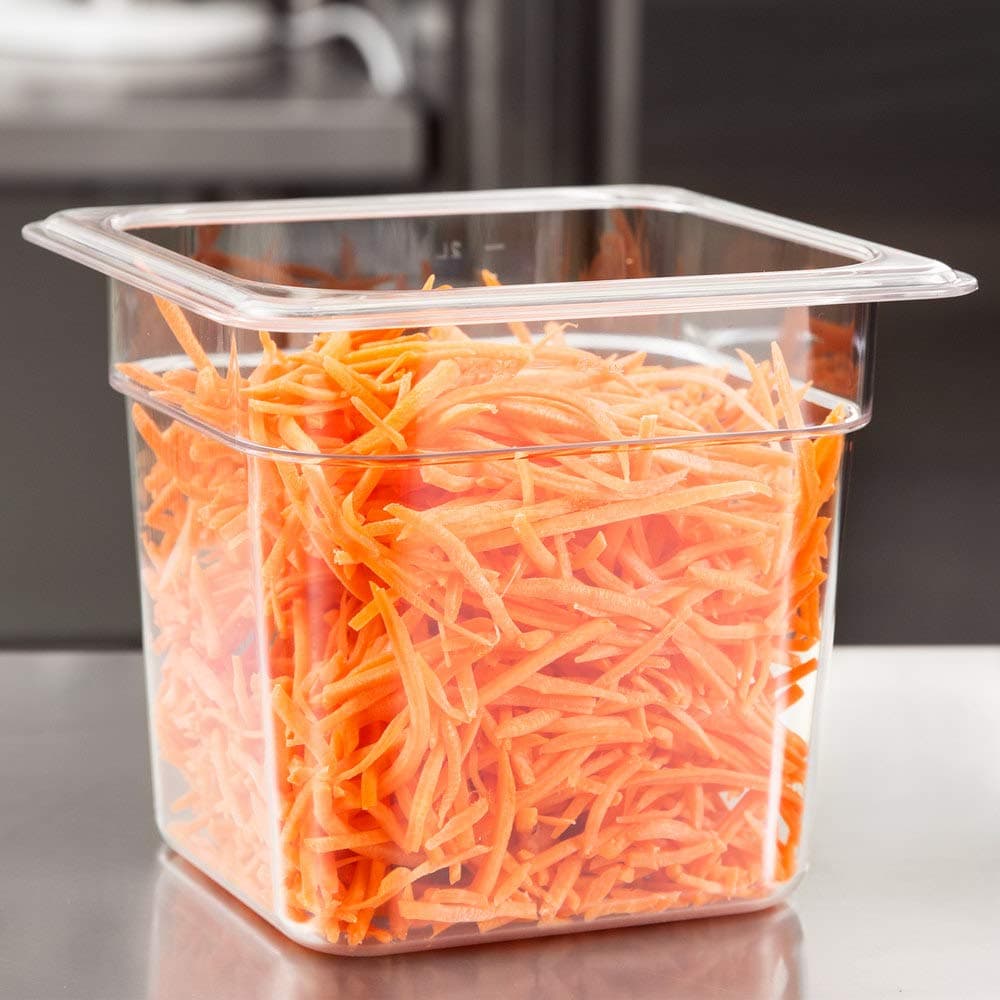 YBSVO 1/6 Size Polycarbonate Food Pans,4"Deep,Clear - Pack of 6