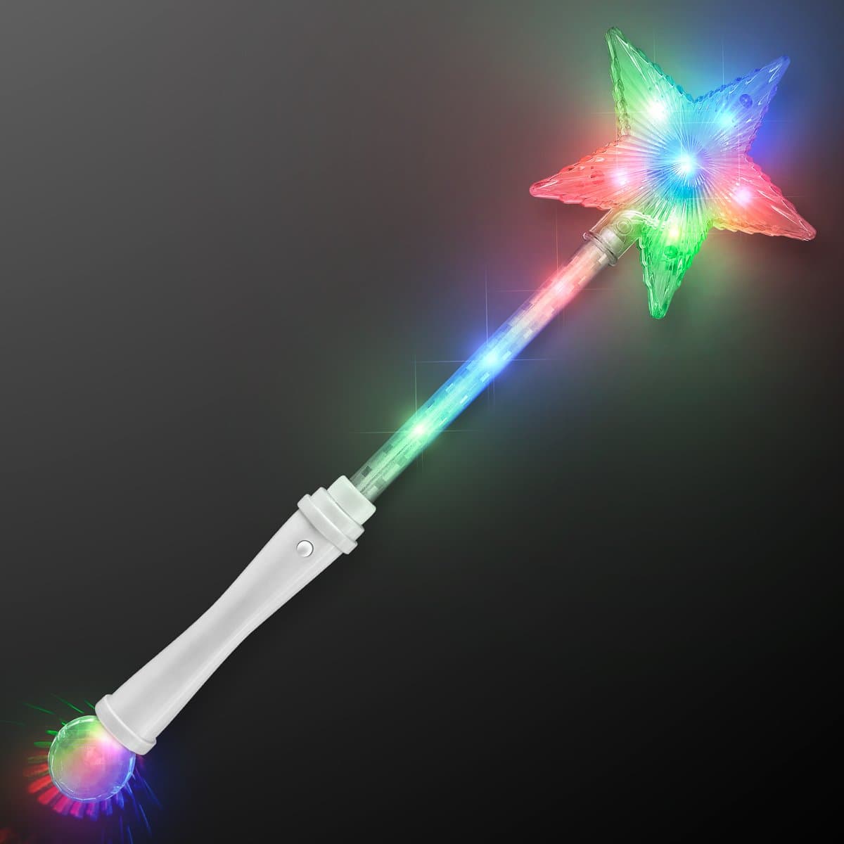 Light Up White Super Star Princess LED Wand