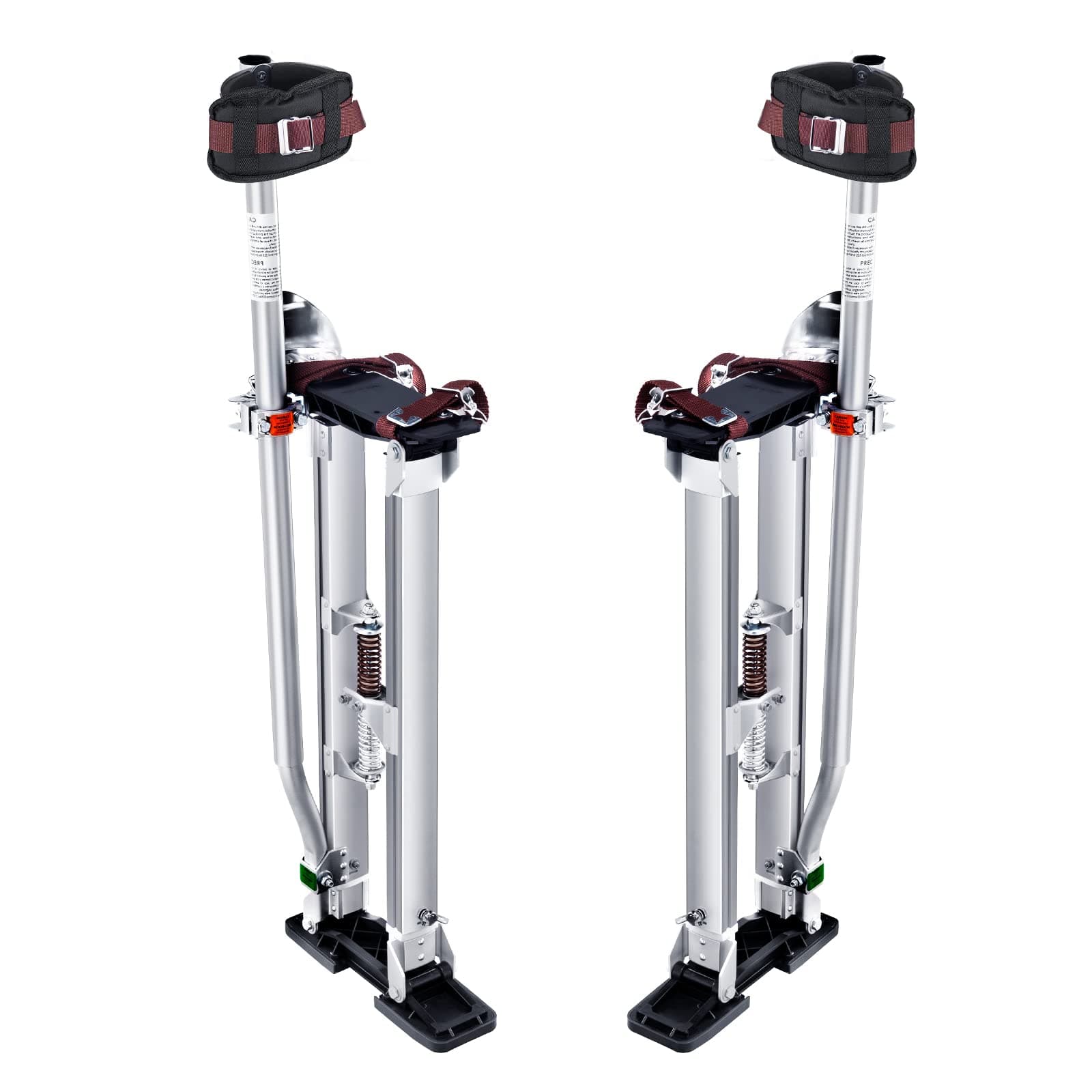 VEVOR Aluminum Alloy Work Stilts Adjustable Height 61-101.5 cm Painter Stilts Load 103 kg Drywall Stilts Feet Size 27-29 cm for Painting Decoration Silver