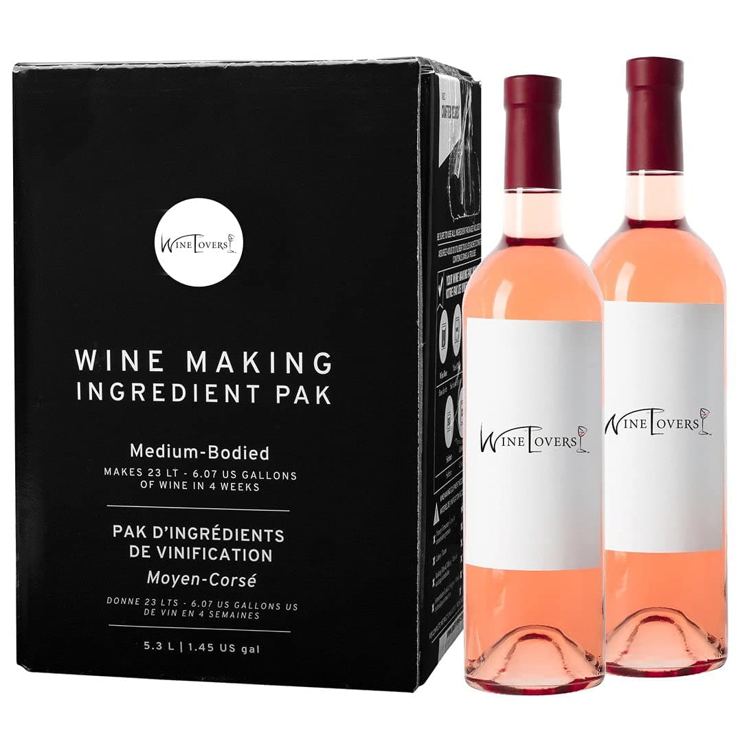 Wine Lovers Premium DIY Wine Making Kits, Makes Up to 30 Bottles/6 Gallons of Wine (Zinfandel Blush - Rose, 1 Count (Pack of 1))