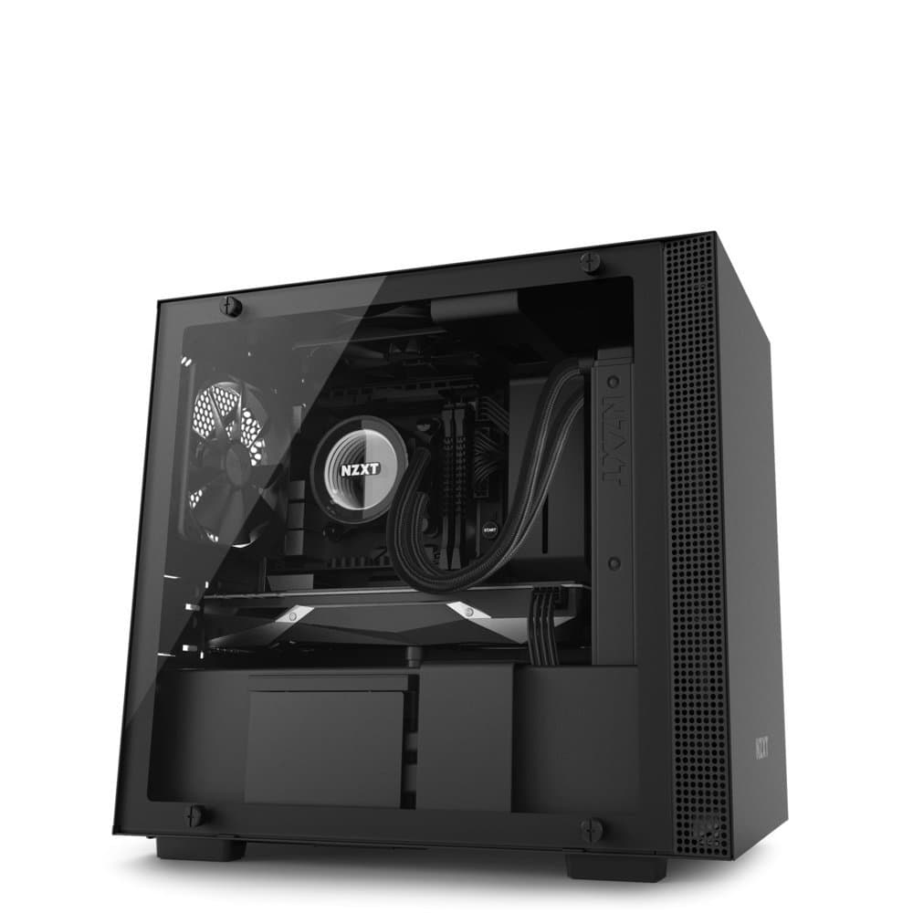 NZXT H200 - Mini-ITX PC Gaming Case Case - Tempered Glass Panel - All-Steel Construction - Enhanced Cable Management System - Water Cooling Ready - Black