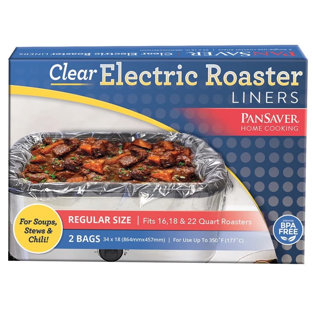 Cooking Liners - Disposable Electric Roasting Pan Liners for Instant Cleanup with No Scrubbing - Clear, 2 Count