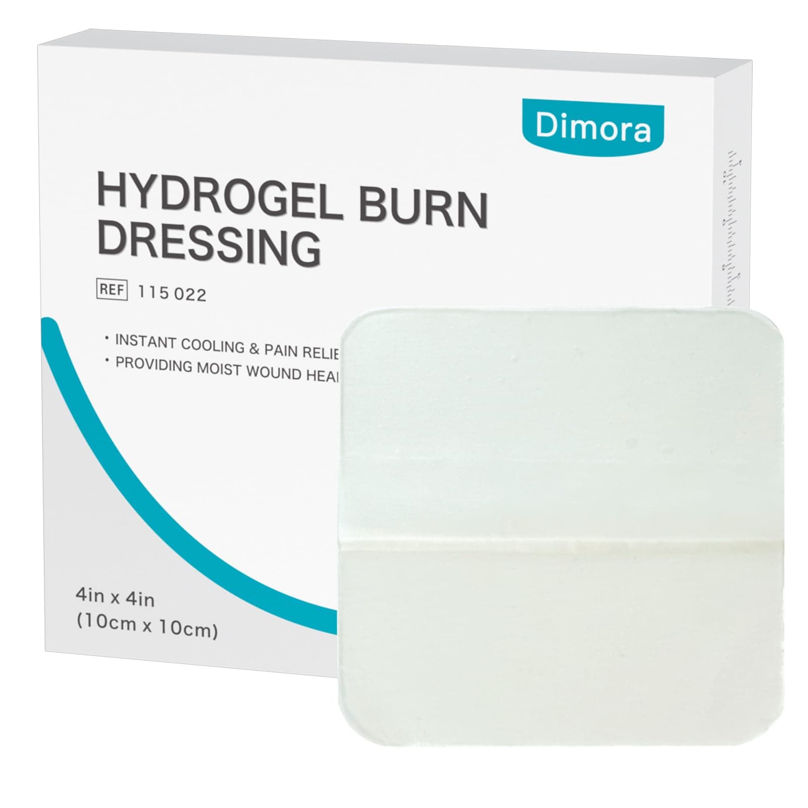 - Dimora Hydrogel Burn and Wound Dressing 4" x 4" - Hydrogel Nipple Pads Instant Cooling Relief for Minor Burns & Wounds, Soothing Moist Burn Pads for 1st-2nd Degree Burns, Cuts, Abrasions, (10 Count)