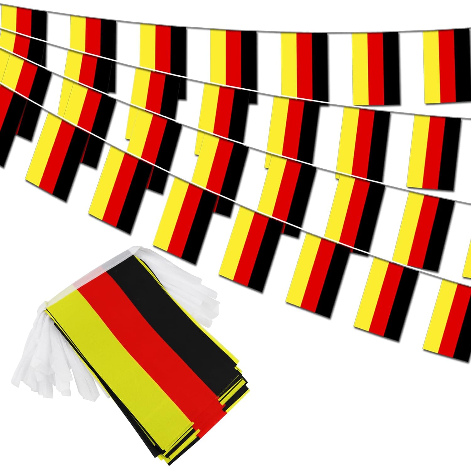 Germany String Flag Pennant Banner - 38 Flags, 42 Feet Small Mini German Flags Bunting Banner for Country Decoration, School, Party, Sports Events