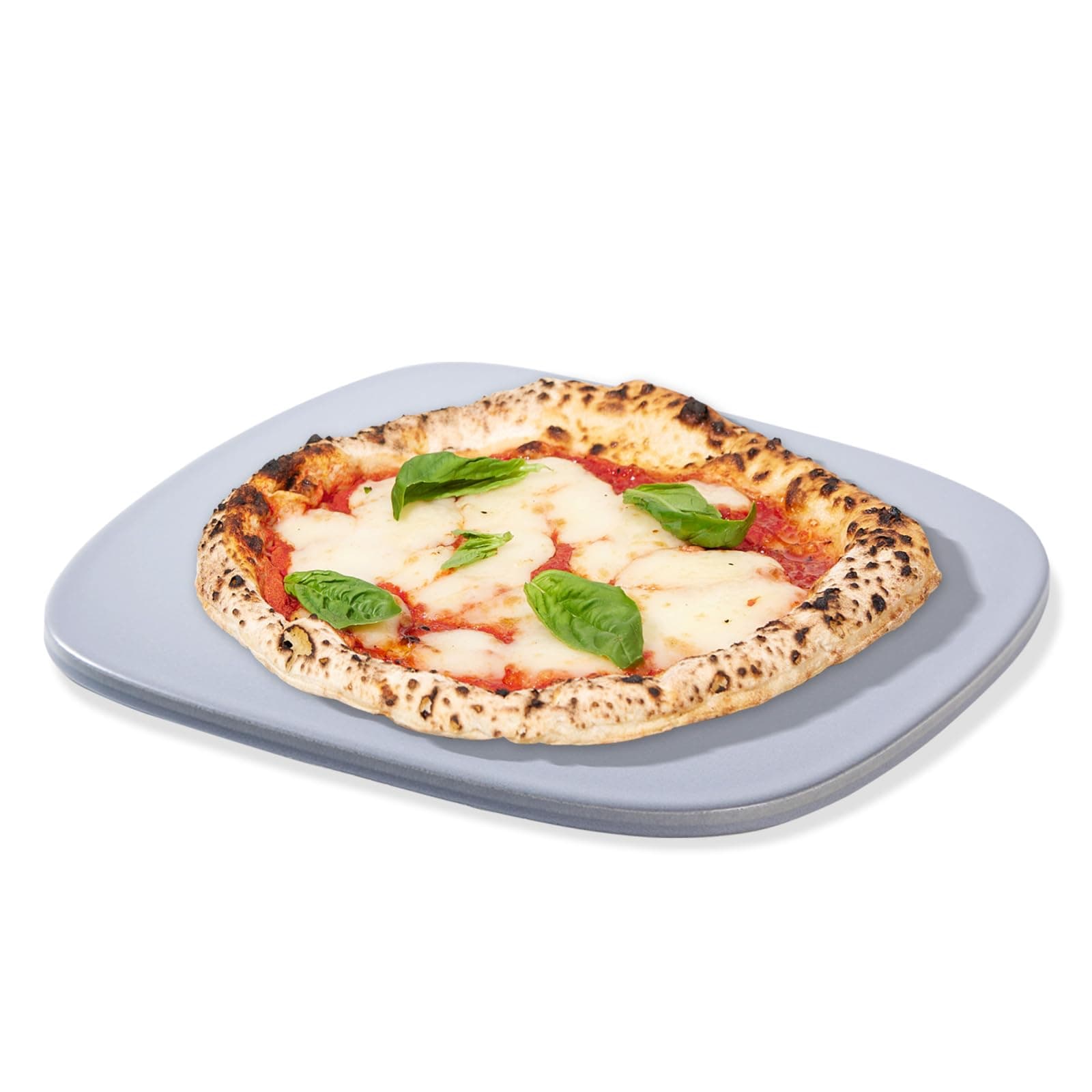 Pizza Stone, 12" x 11" x 0.47" Ceramic Coating & Cordierite Pizza Stones for Oven Grill BBQ, Heavy Duty Non Stick Baking Stone for Pizza & Bread, Unique Shape Design Grilling Stone (Gray)
