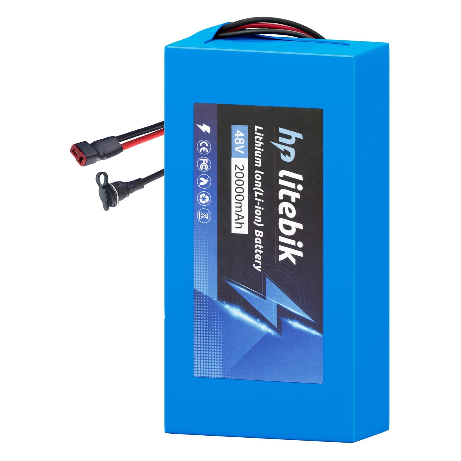 48V 20Ah Lithium Battery with 30A BMS, Lithium Replacement Battery with XT60 Adaptor