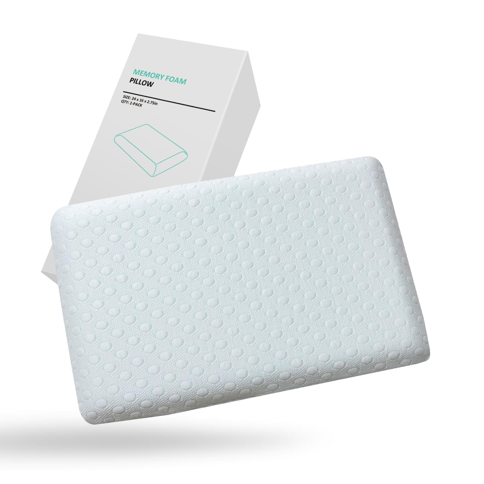 Ultra Thin Pillow 2.75" Stomach Sleeping, Cooling Flat Pillows for Side Back Stomach Sleepers, Gel Infused Memory Foam Pillows - CertiPUR-US - StandardOEKO-TEX STANDARD 100