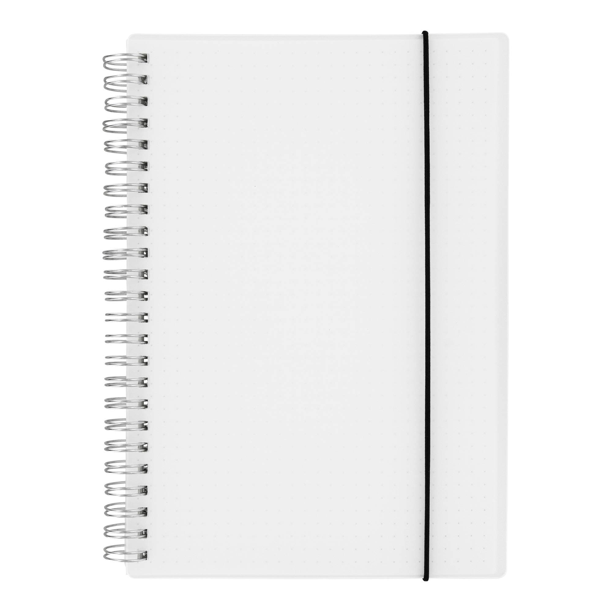 HULYTRAAT Hardcover Dot Grid Notebook, 5.8 x 8.38 Inches A5, Transparent, 160-Page 80-Sheet Spiral Journal (AWPPD1)