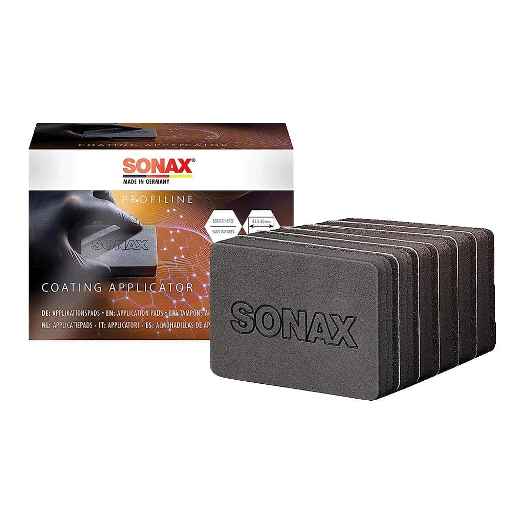 SONAX Coating Applicator Pads – 6-Pack Professional-Grade Applicator Sponges with Special Fleece Surface for Even, Scratch-Free Application of Ceramic Coatings and Sealants