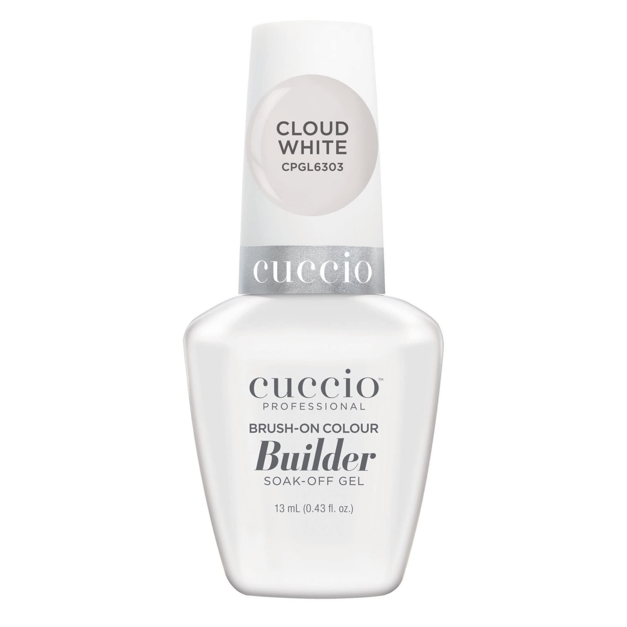 Cuccio Pro Brush-On Colour Builder Soak Off Gel - LED and UV Self-Leveling Lightweight Formula - Camouflages Re-Growth and Corrects Uneven Nail Beds - Base Coat - Cloud White - 0.43 oz