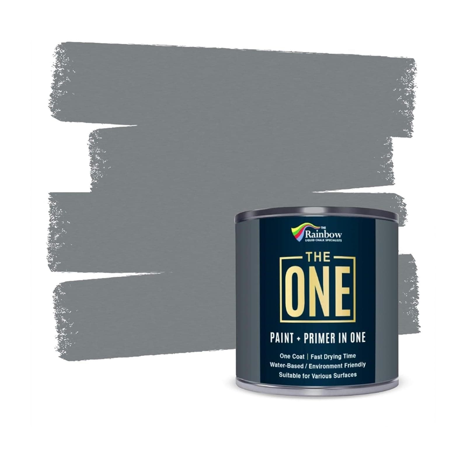 The One Paint Gloss Finish 2.5 Litre - Multi Surface Paint - No Undercoat or Primers Required (Grey)