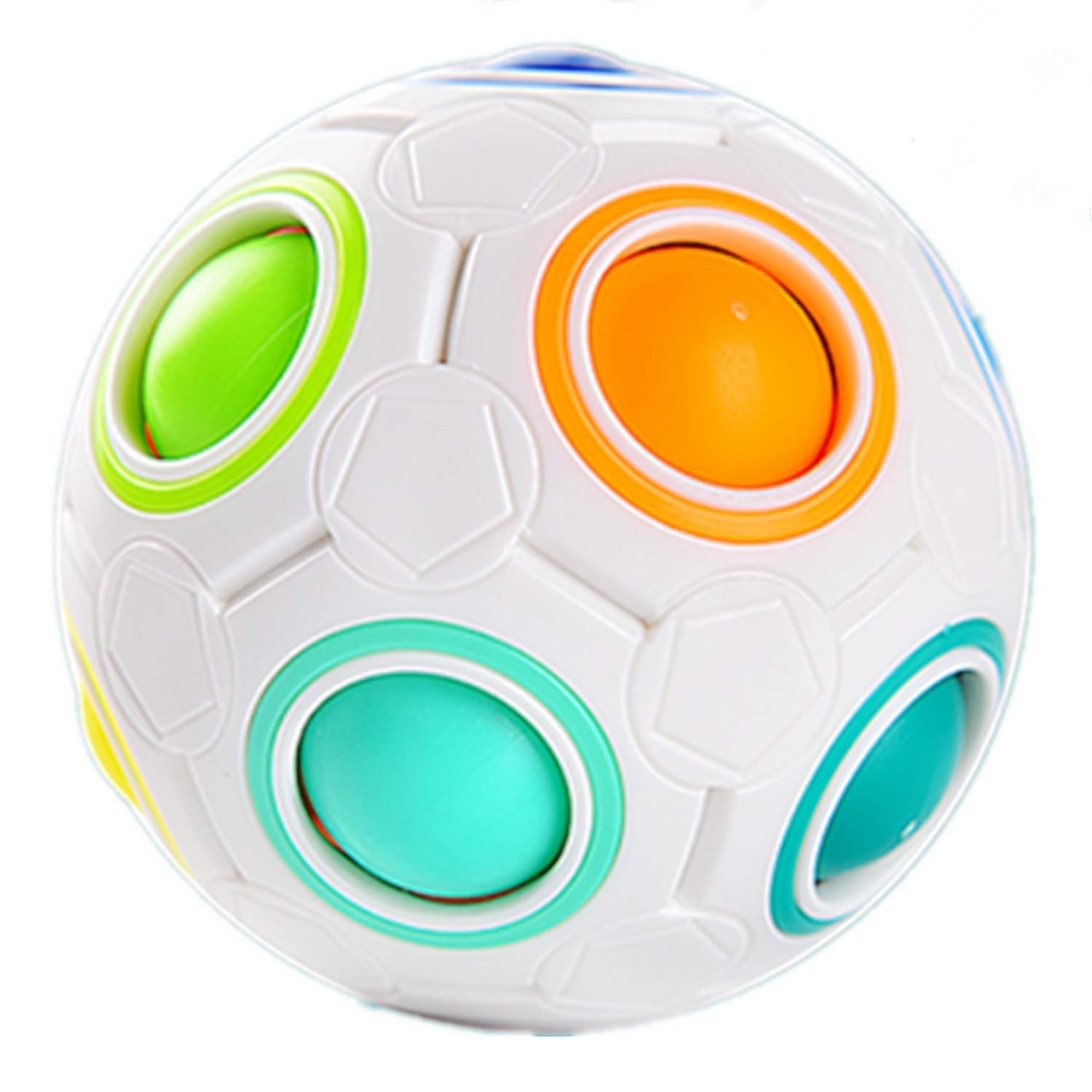 LiangCuber Moyu Rainbow Ball Magic Cube Puzzle Toy Magic Rainbow Ball Cube Brain Teaser with 11 Rainbow Colors(MoYu Magic Ball Version)