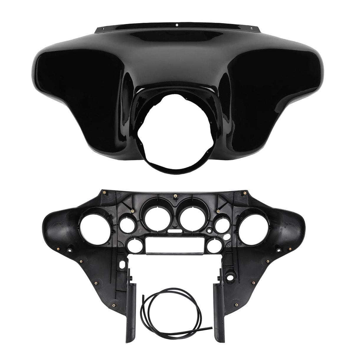 Front Outer w/Inner Batwing Upper Fairing Cowl Fits for 1996-2013 Harley Davidson Touring Electra Glide, Street Glide and Trike models,Black