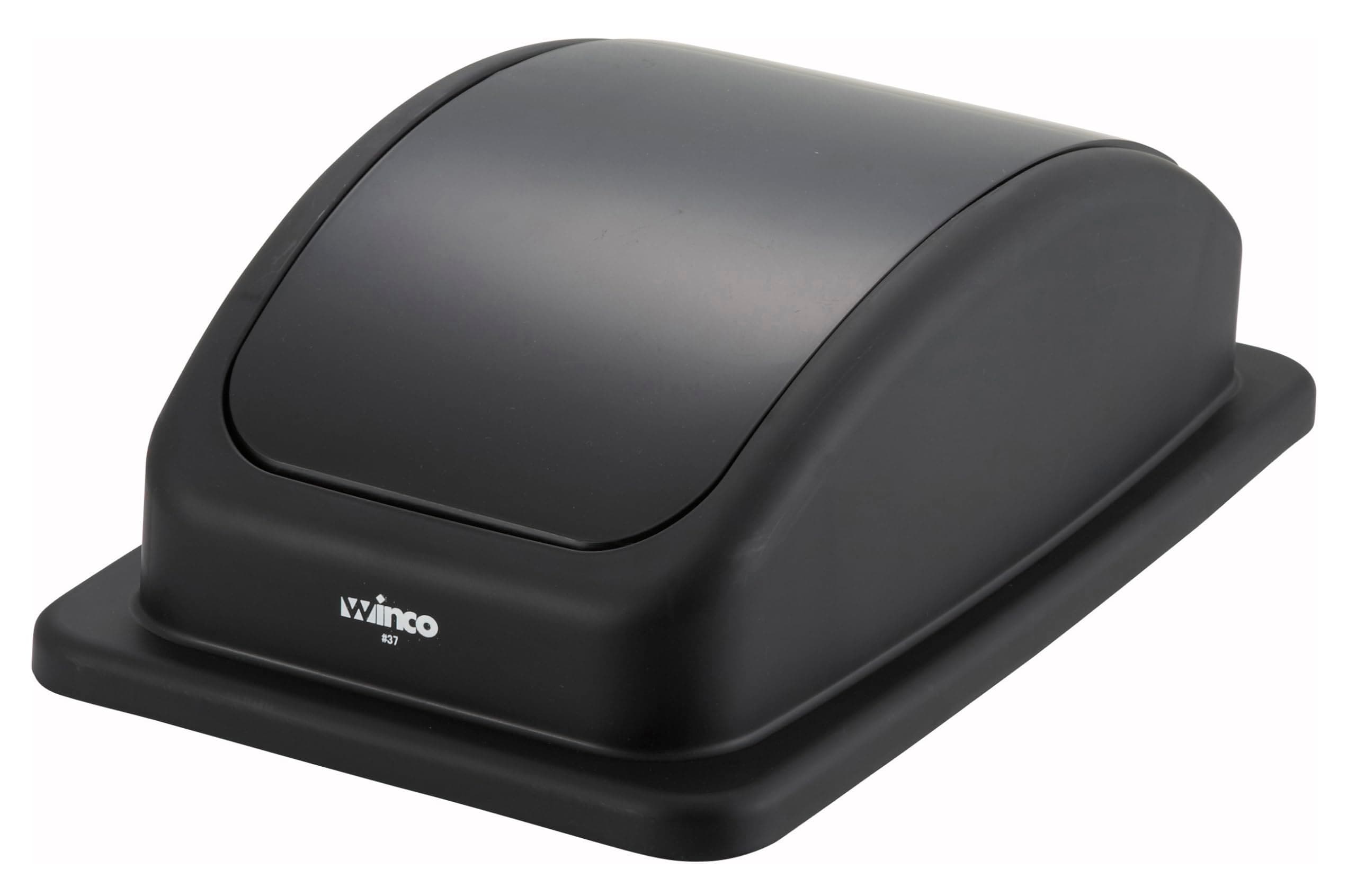 Winco Plastic Trash Can Cover, Black, 23-Inch