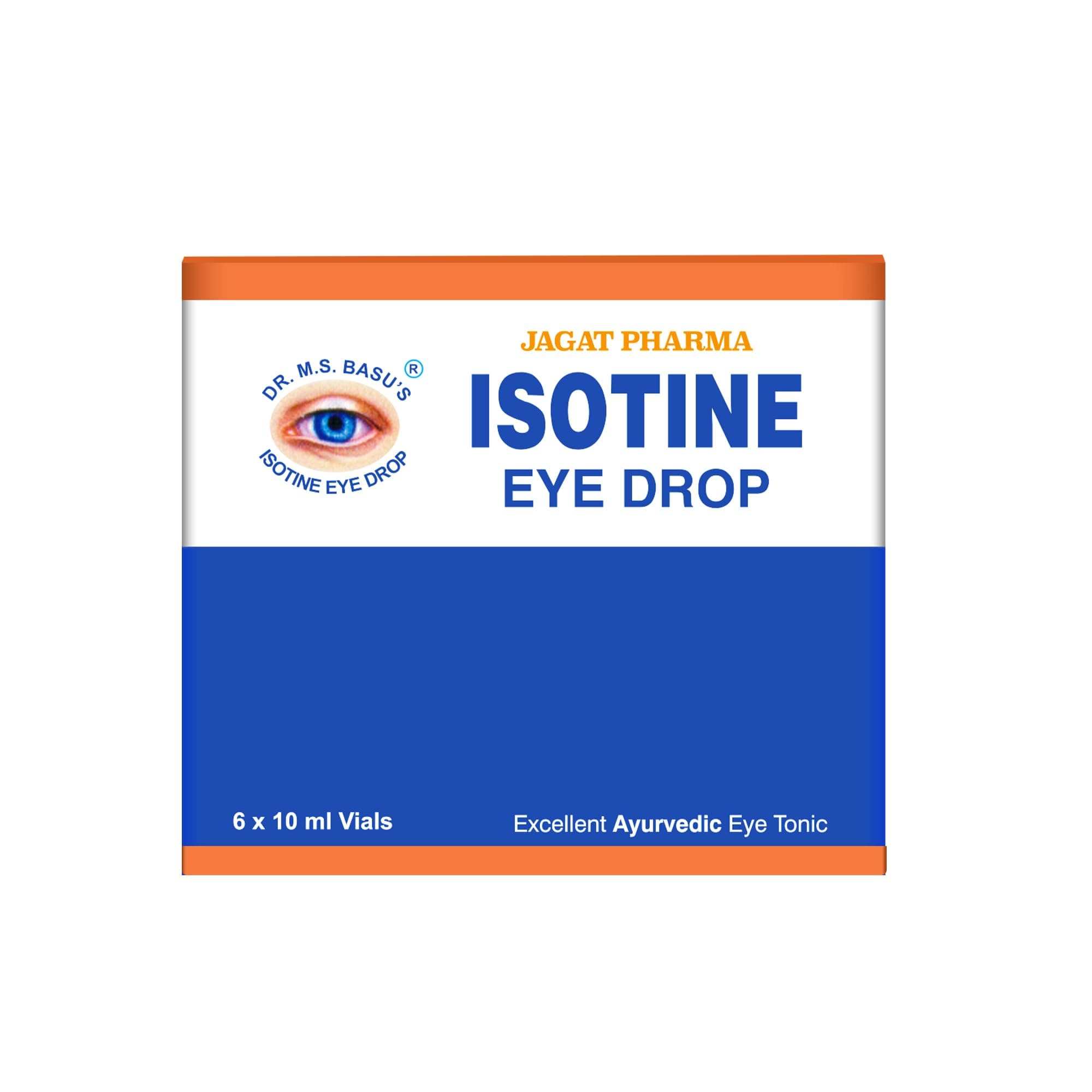 Isotine Eye Drop Palash Apamarg with 8 herbs |For Digital Screen Strain Redness Irritation Eye Pain Increased Screen Time Pollution|1 Box (10ml X 6 eye drops)