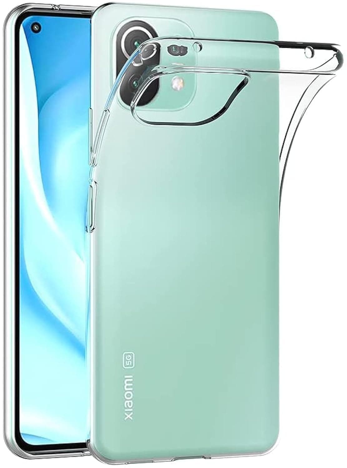 Case for Xiaomi Mi 11 Lite (6.55 inch) Soft TPU Rubber Gel Bumper Transparent Back Cover