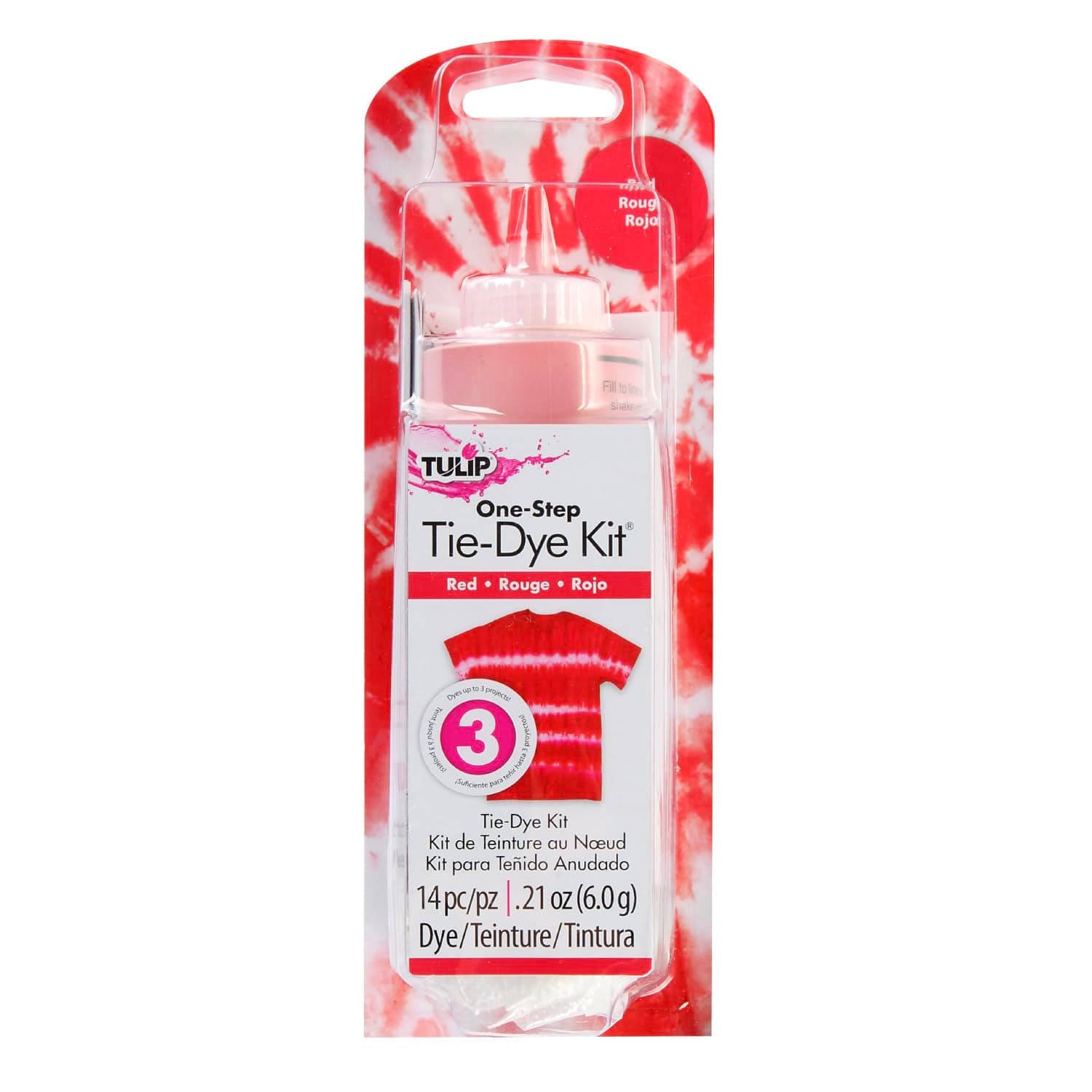 One-Step Tie-Dye Kit, Vibrant Colors for Fabric 4 fl oz, Red