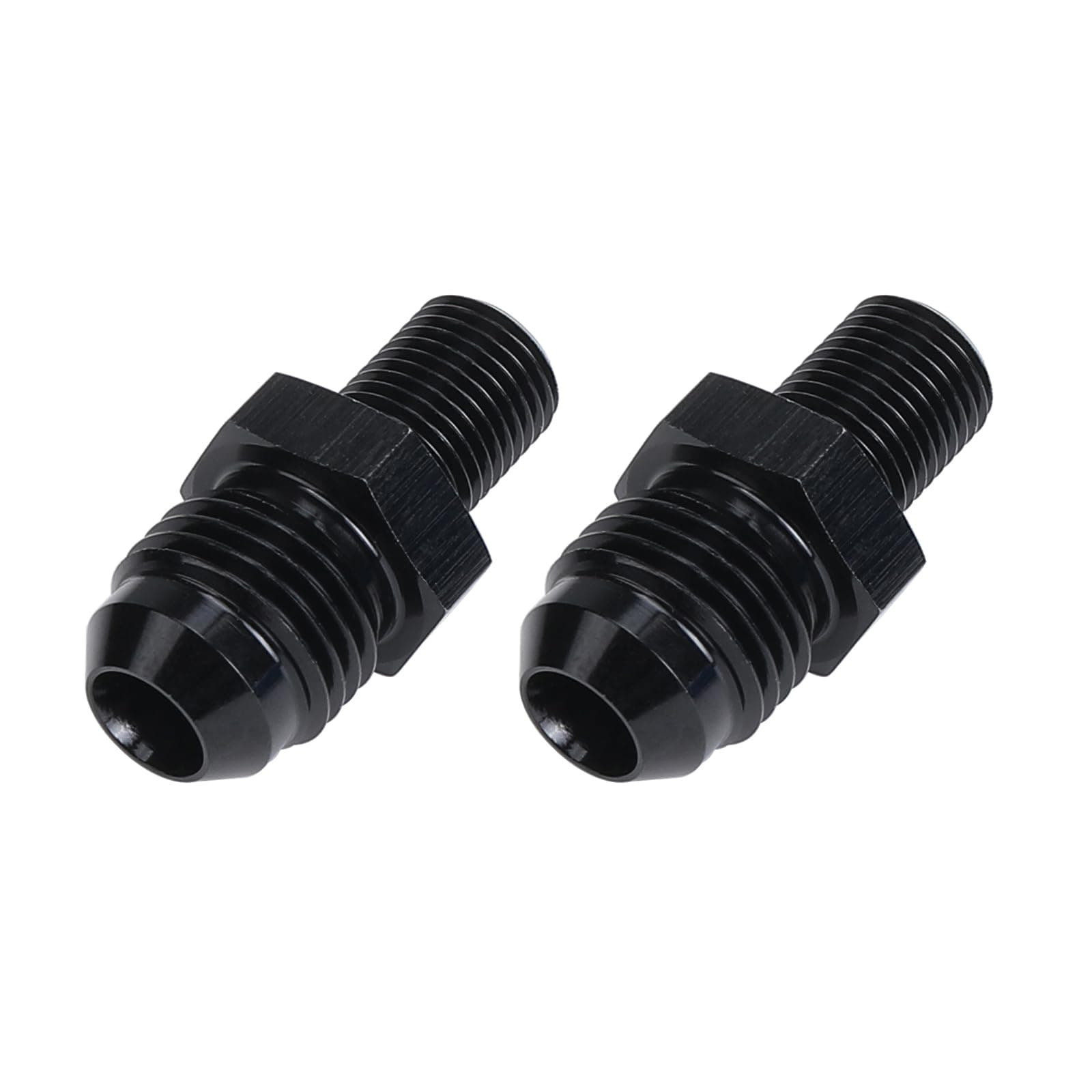 AC PERFORMANCE 2PCS Male M18 x 1.5 Metric Thread to -6 AN Flare Adapter Aluminum Black