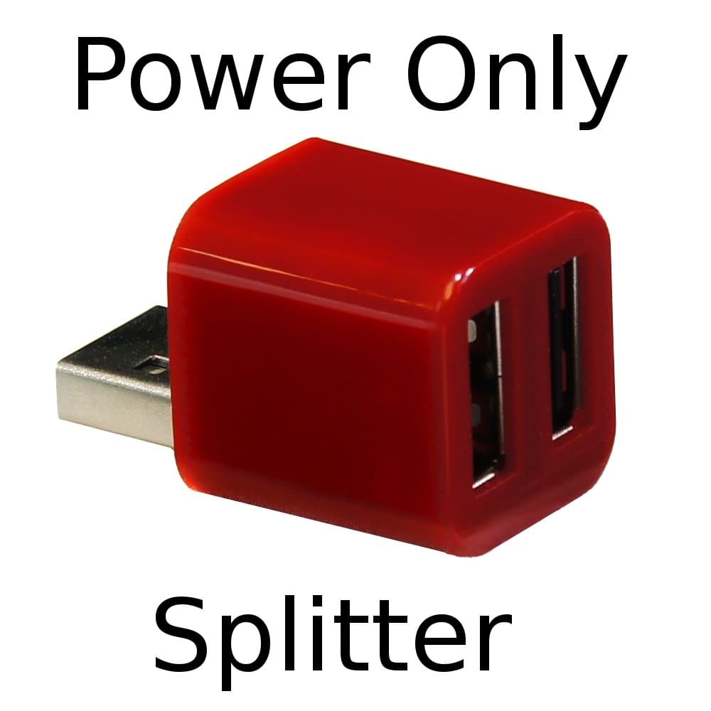 Mini 2-Port POWER ONLY Splitter (Dark Red)