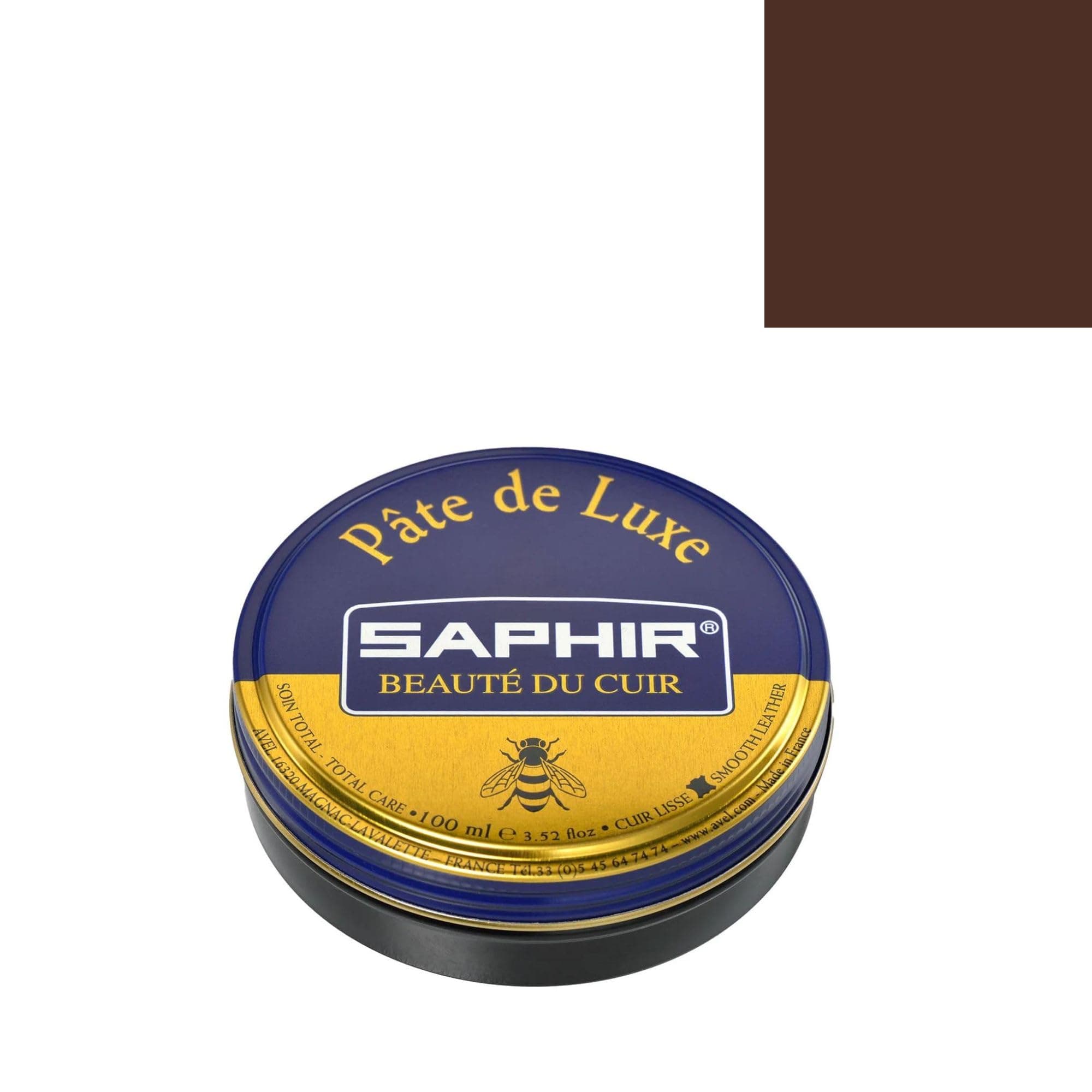 Luxe Shoe Wax, 50ml by Saphir, Medium Brown, 50 ml