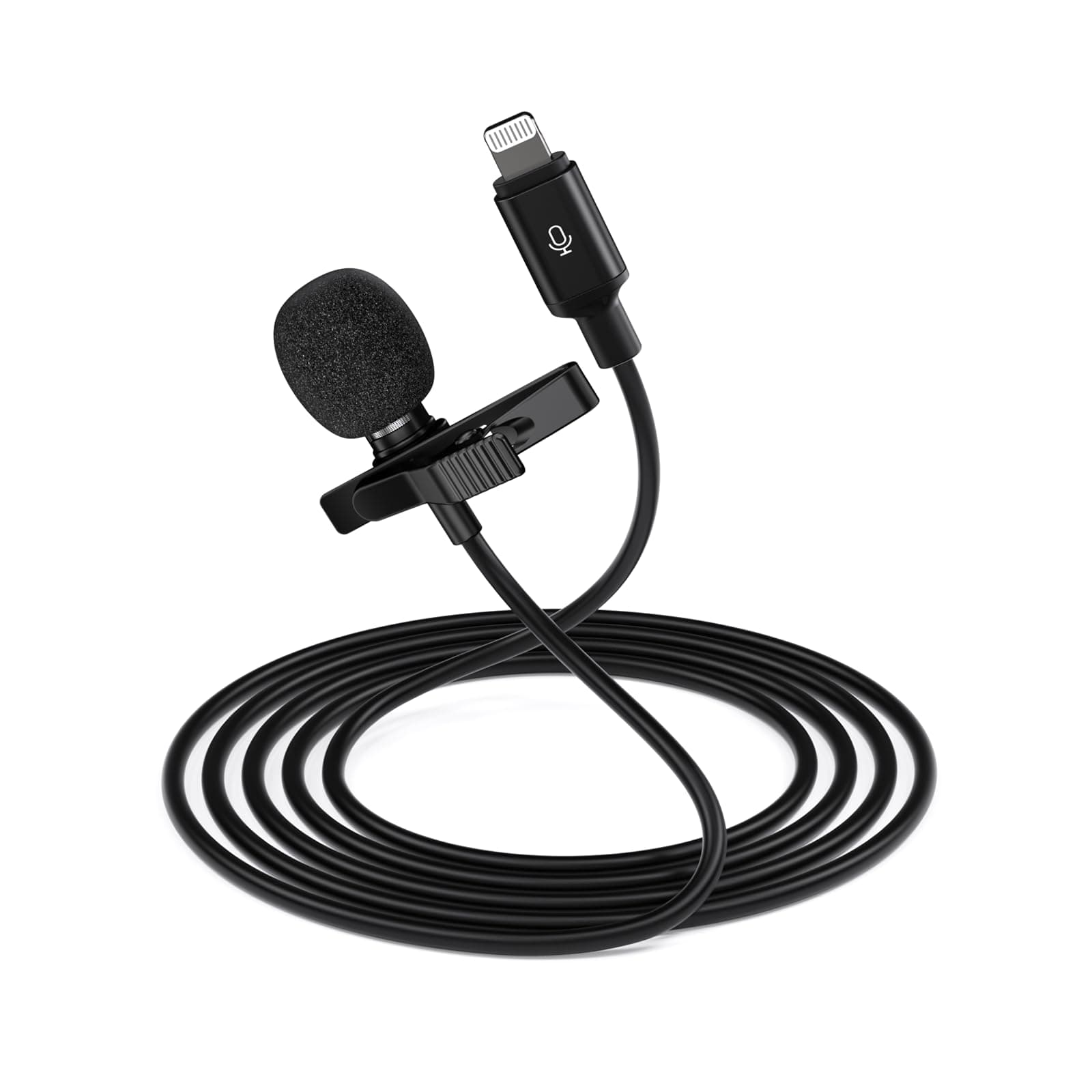 ttstarWired Lavalier Microphone for iPhone Video Recording with 9.84ft Long Cord Omni Lav Mic Plug & Play for YouTube Vlogging