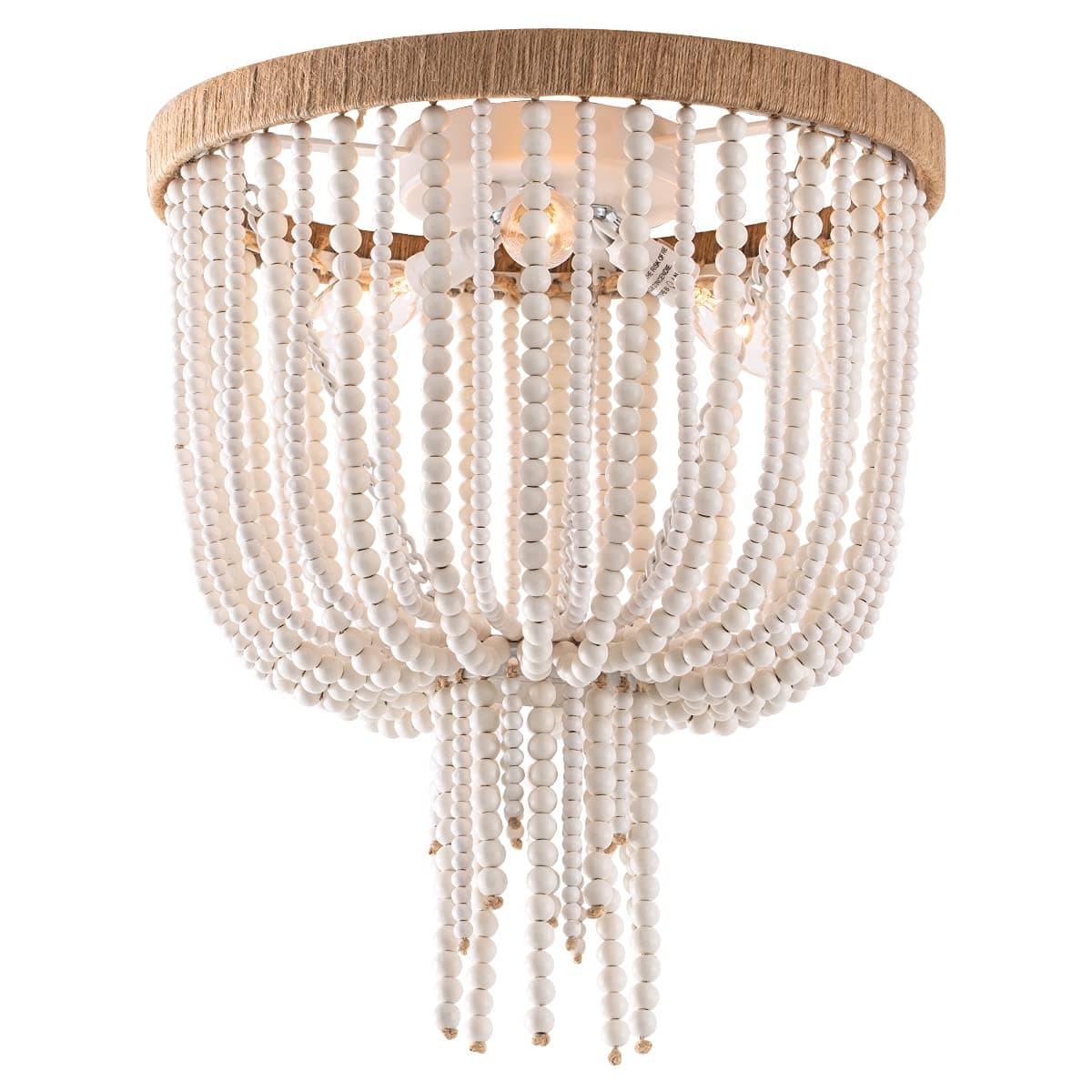 Wood Beaded Ceiling Light