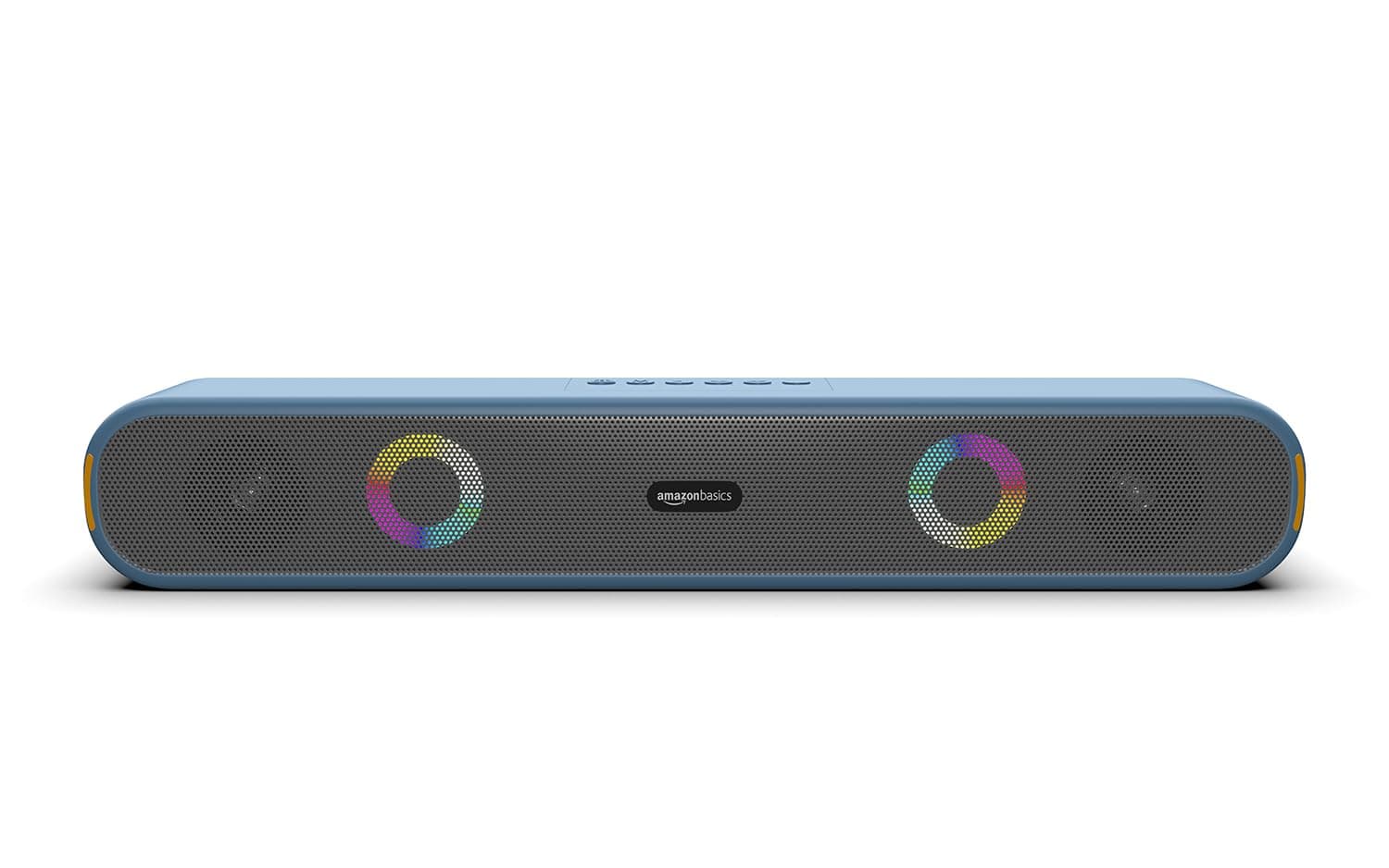 amazon basics X12R 16W Bluetooth Soundbar with 2000 mAh Battery | 2X Bass | Up to 10 hrs of Playback | RGB Lights | Bluetooth 5.3, Aux & USB Connectivity (Blue)