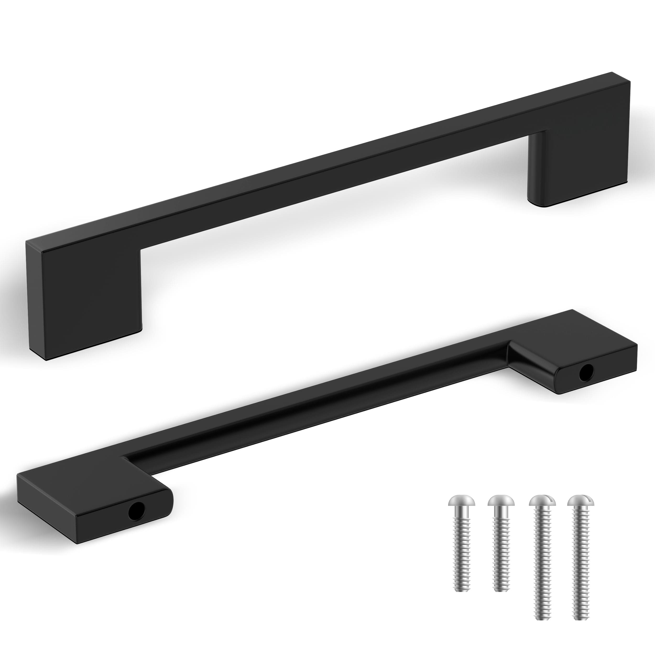 Southern Hills Matte Black Cabinet Pulls - 5 Pack 128mm - Handles for Kitchen Drawers - Vanity Hardware for Bathrooms - Closet Doors and Dresser Pull SH3229-128-BLK-5