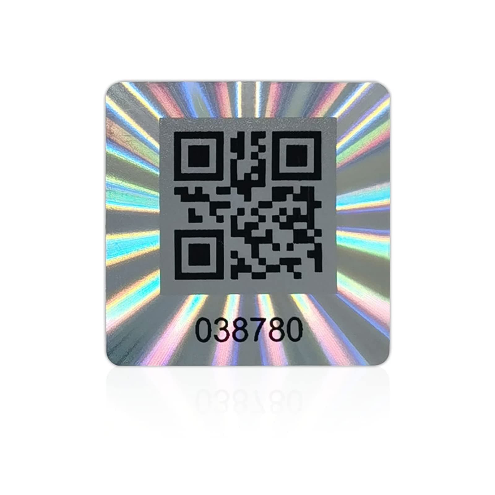 120Pcs Hologram Tamper Evident Stickers QR Code Security Sticker, Warranty Void Tamper Proof Holographic Labels, Unique Sequential Serial Numbering (WZRYSEAL 1 Inch X 1 Inch)
